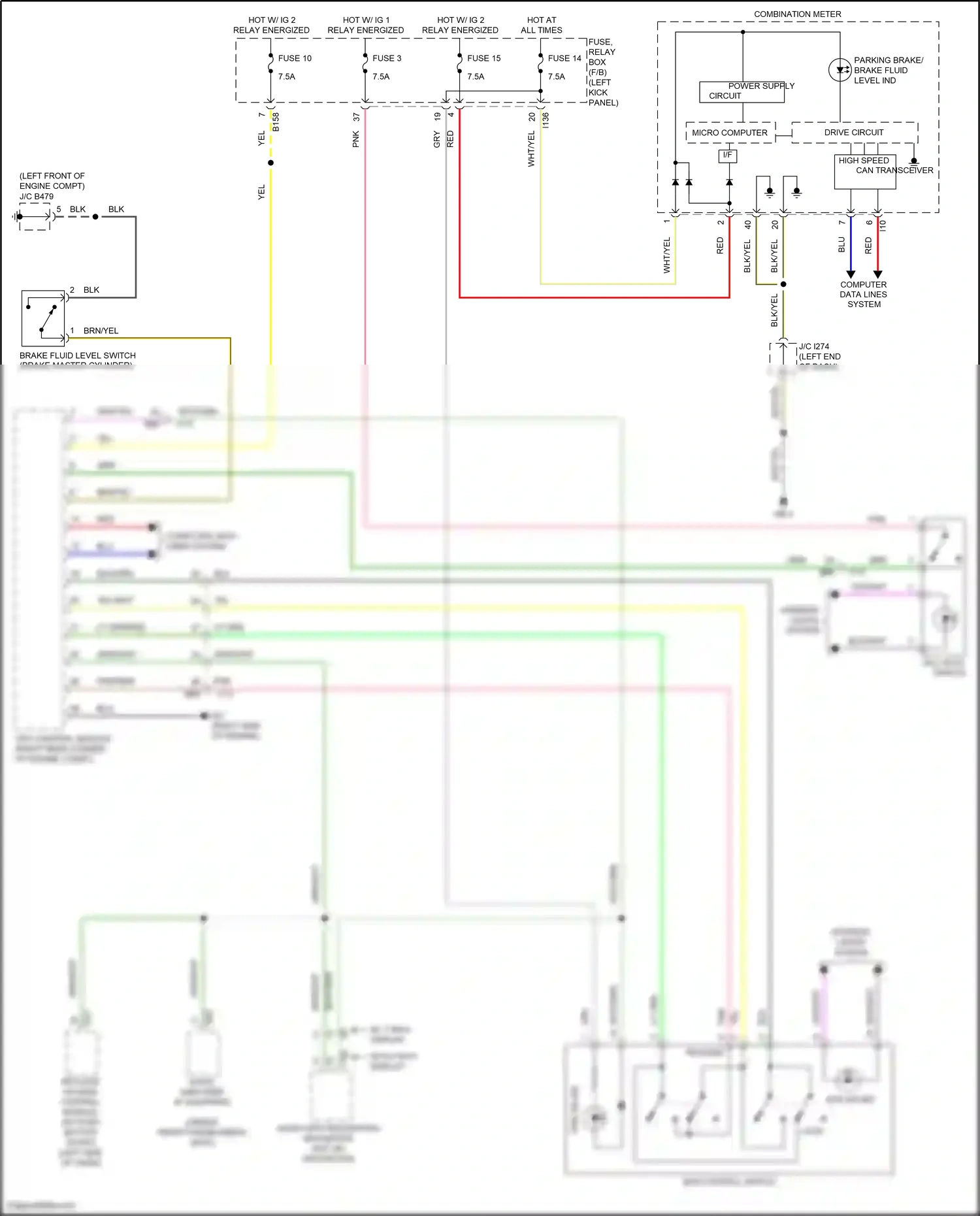 Wiring diagram combination meter for Subaru Outback BS (2014-2018) (27 of 44)