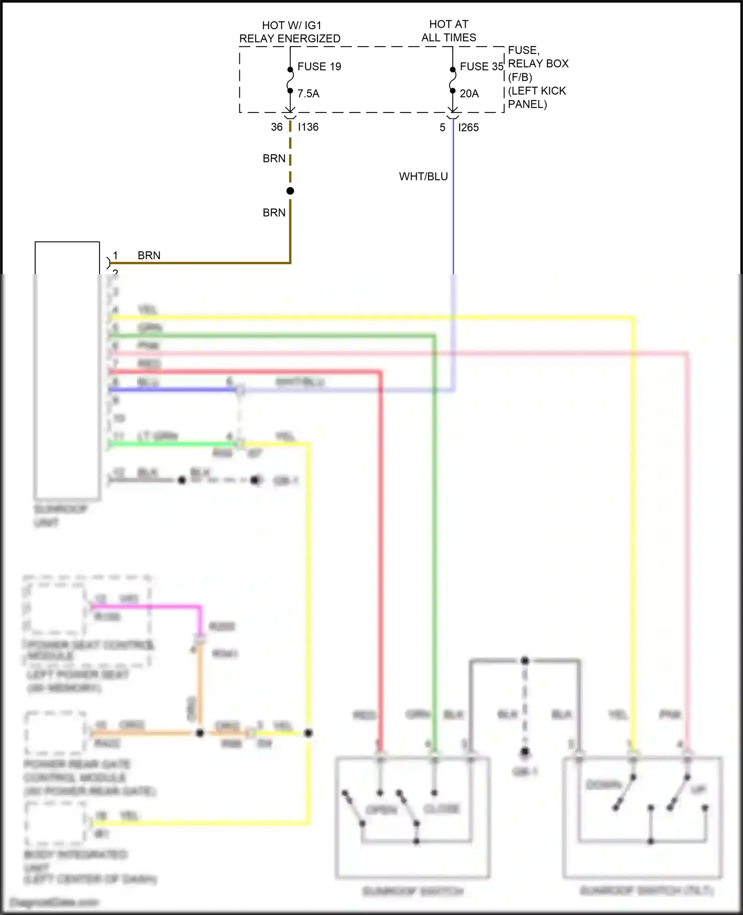 Subaru Outback BS (2014-2018) down wiring diagram  (5 of 17)
