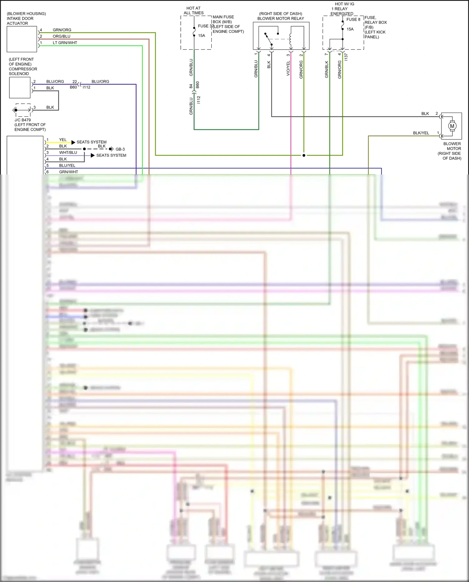 Wiring diagram evaporator sensor for Subaru Outback BS (2014-2018) (3 of 3)