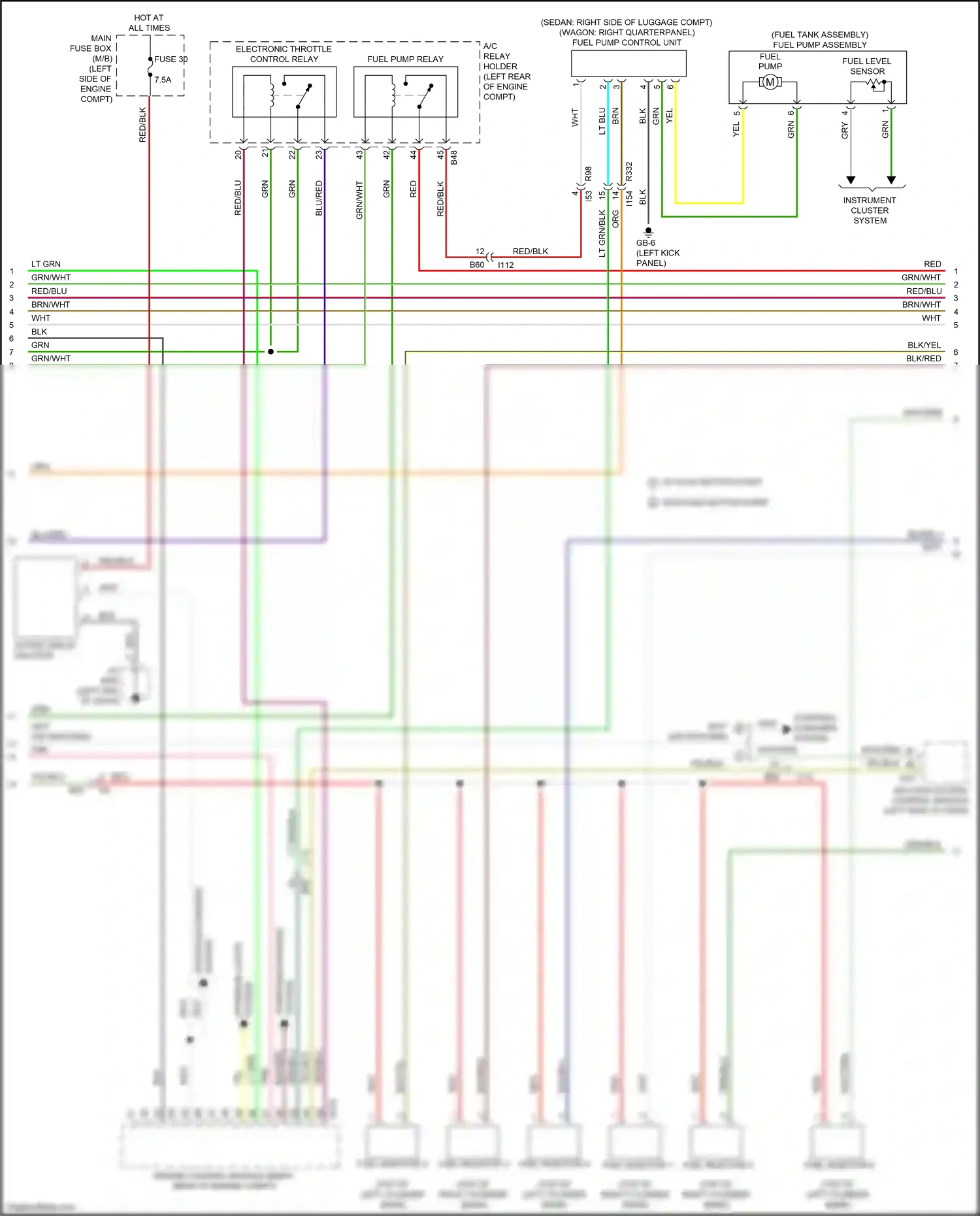 Wiring diagram fuel pump control unit for Subaru Outback BS (2014-2018) (2 of 2)