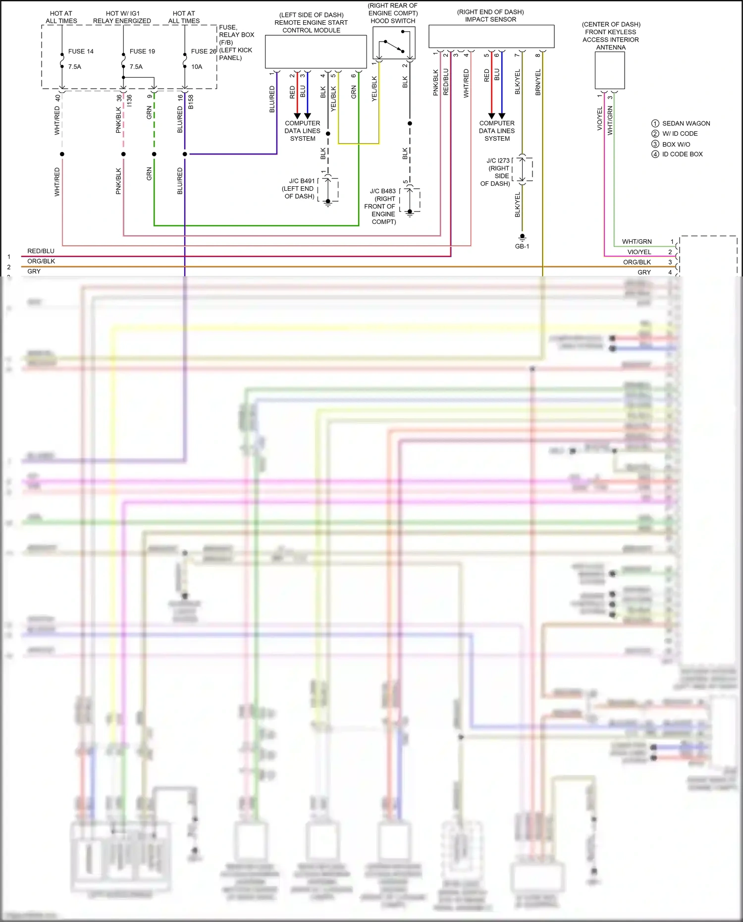 Subaru Outback BS (2014-2018) (left kick panel) wiring diagram  (4 of 97)