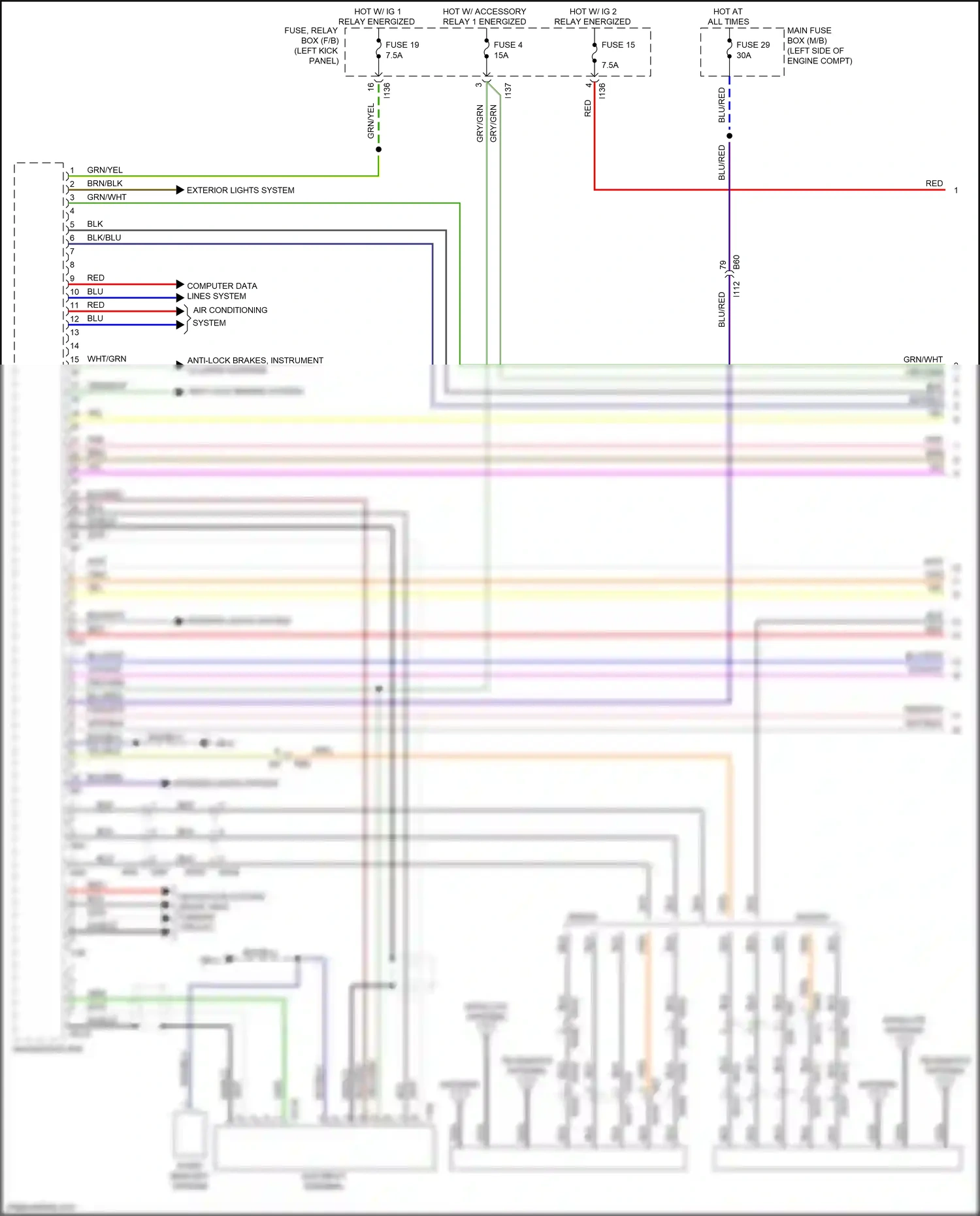 Subaru Outback BS (2014-2018) (left kick panel) wiring diagram  (23 of 97)