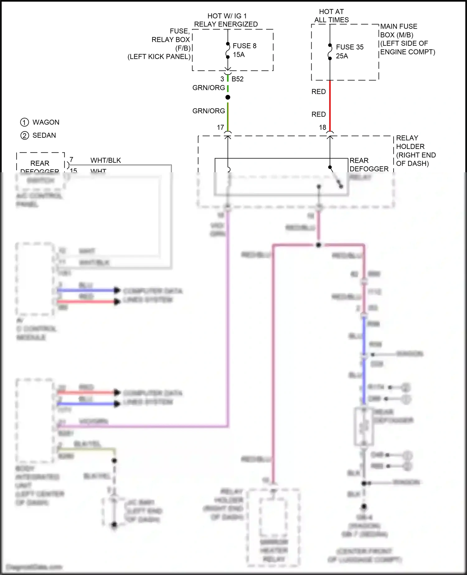 Subaru Outback BS (2014-2018) (left kick panel) wiring diagram  (17 of 97)