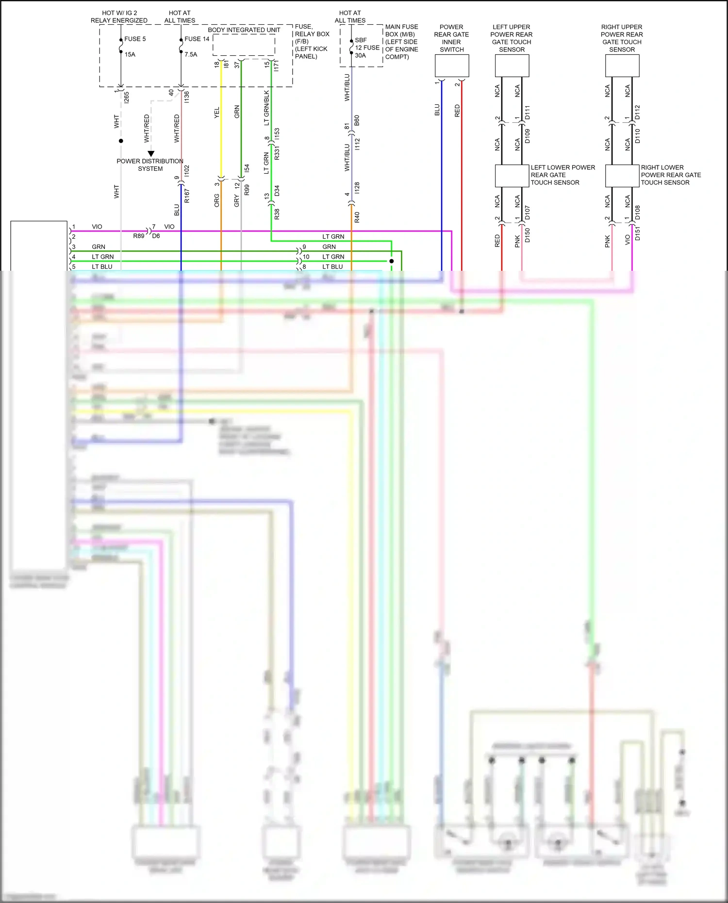 Subaru Outback BS (2014-2018) (left kick panel) wiring diagram  (14 of 97)