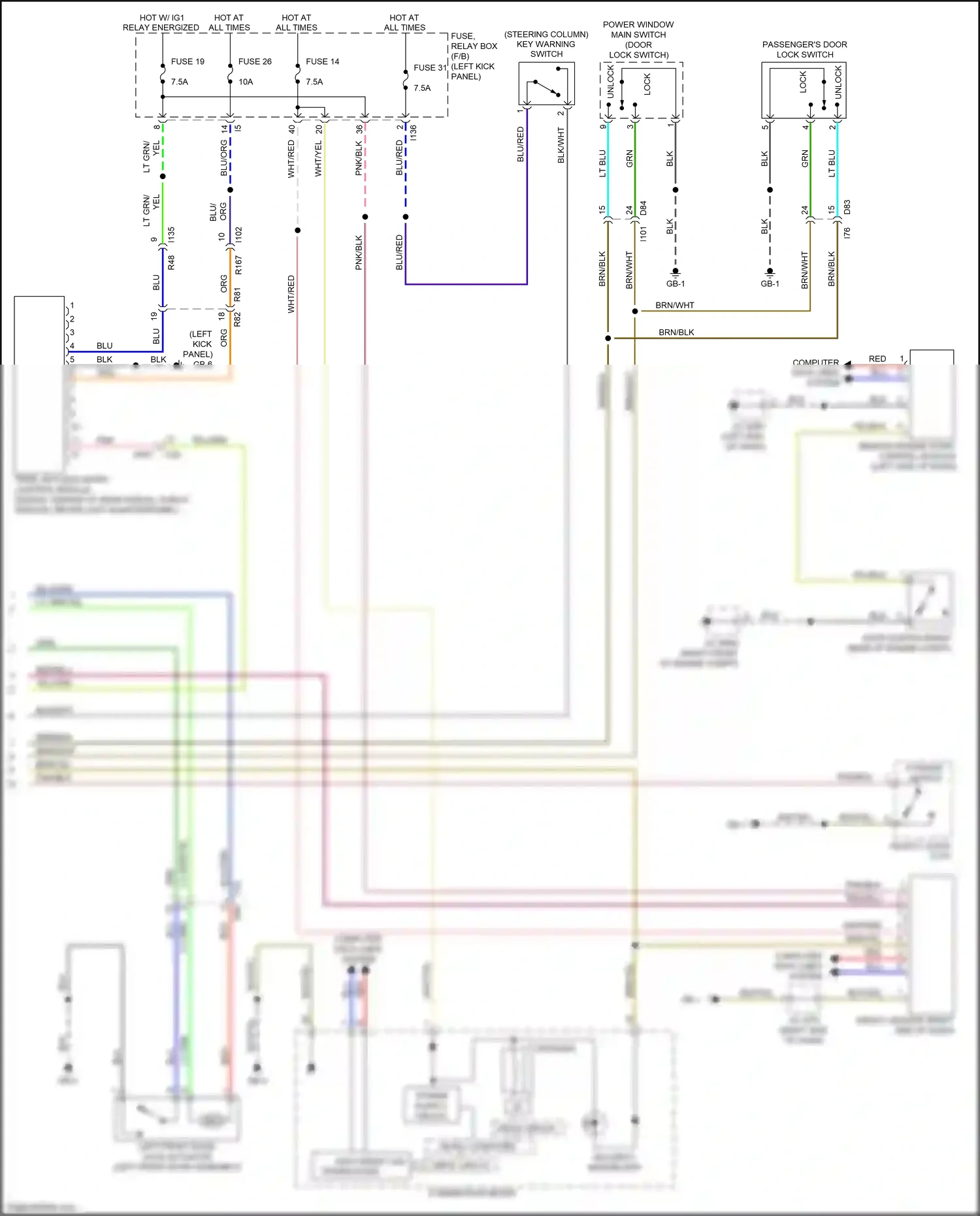 Subaru Outback BS (2014-2018) (left kick panel) wiring diagram  (6 of 97)