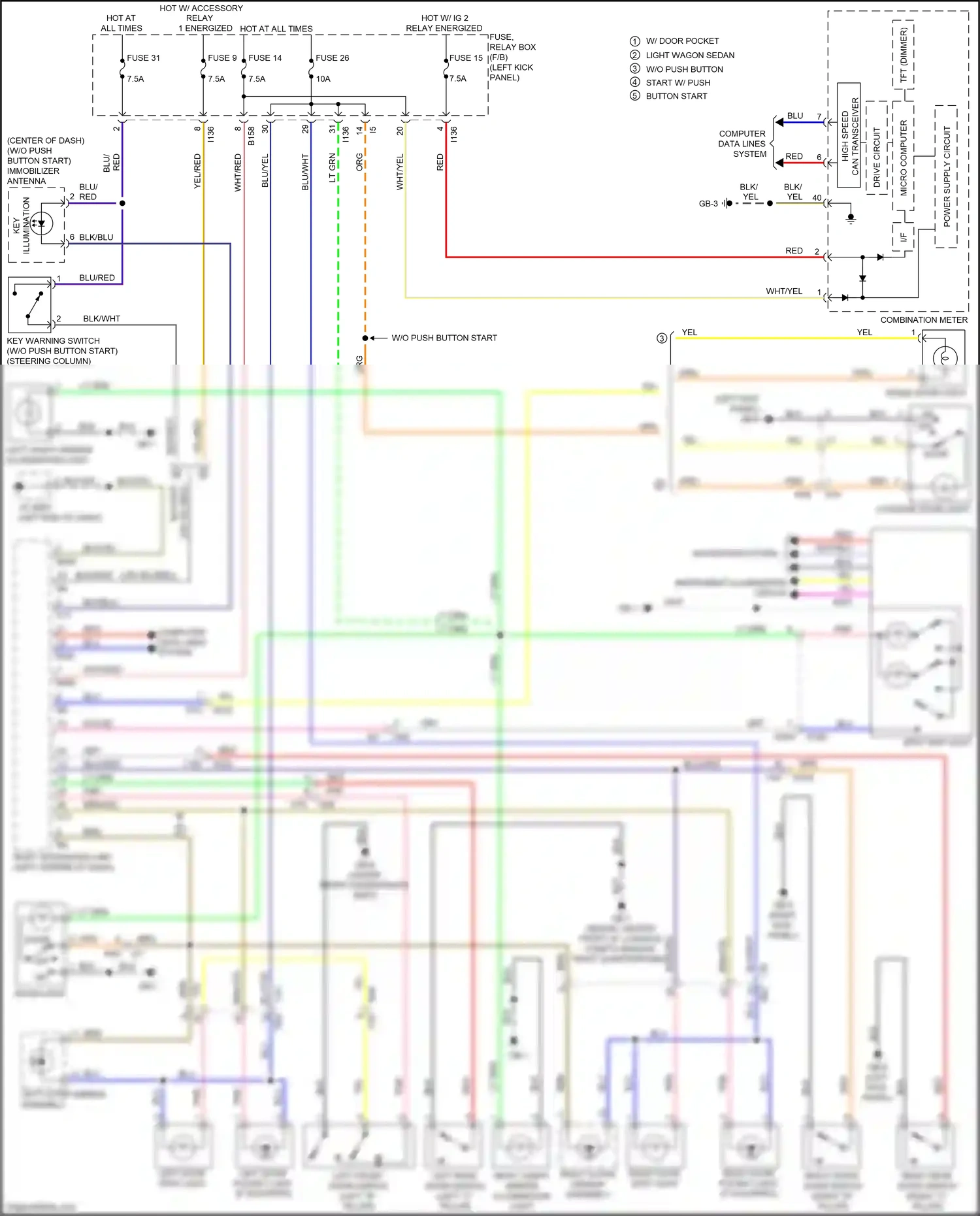 Subaru Outback BS (2014-2018) (left kick panel) wiring diagram  (69 of 97)