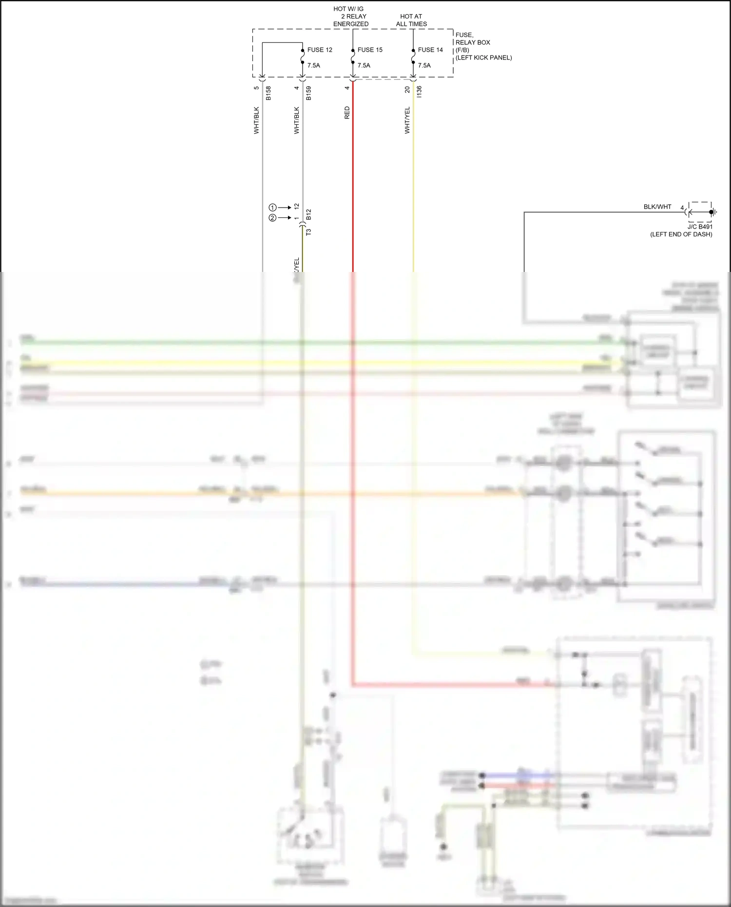 Subaru Outback BS (2014-2018) (left kick panel) wiring diagram  (73 of 97)
