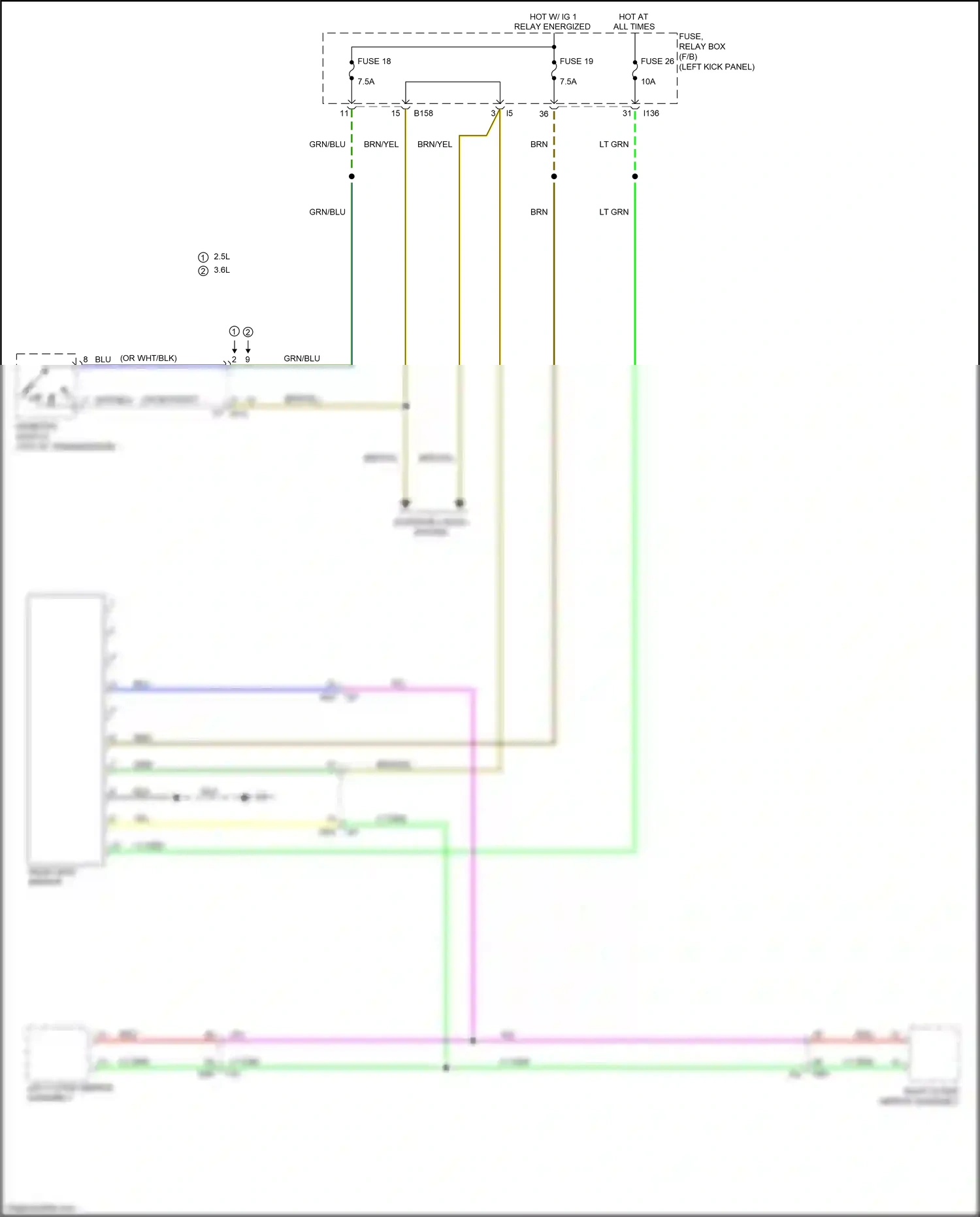 Subaru Outback BS (2014-2018) (left kick panel) wiring diagram  (61 of 97)