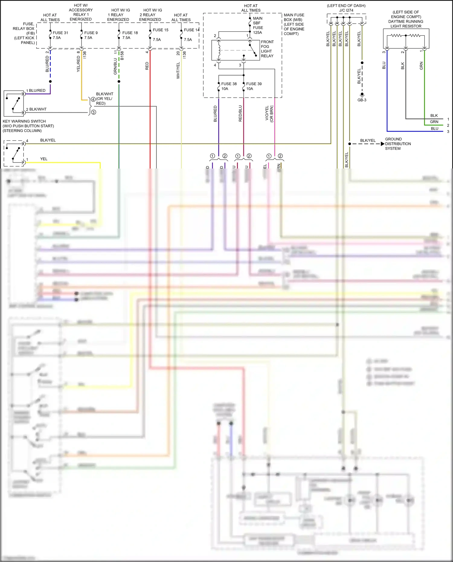 Subaru Outback BS (2014-2018) (left kick panel) wiring diagram  (53 of 97)