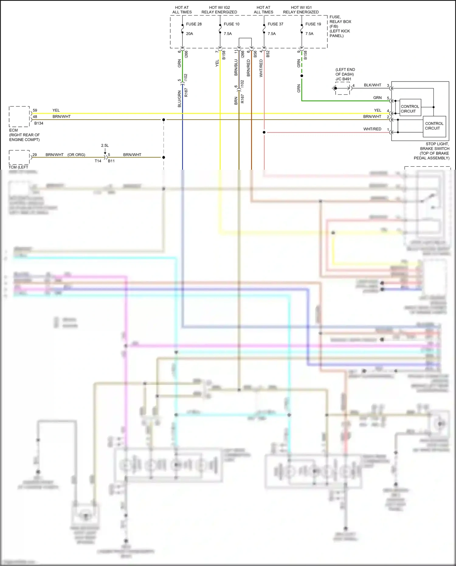 Subaru Outback BS (2014-2018) (left kick panel) wiring diagram  (76 of 97)