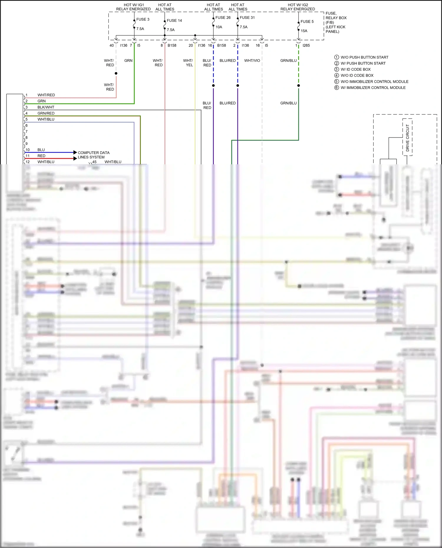 Subaru Outback BS (2014-2018) (left kick panel) wiring diagram  (39 of 97)