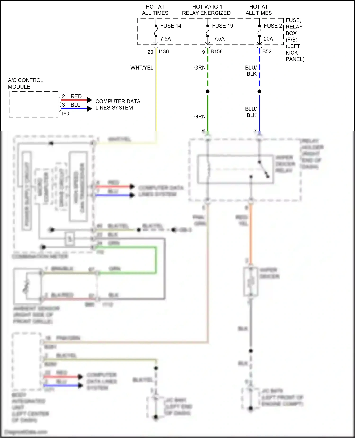 Subaru Outback BS (2014-2018) (left kick panel) wiring diagram  (20 of 97)