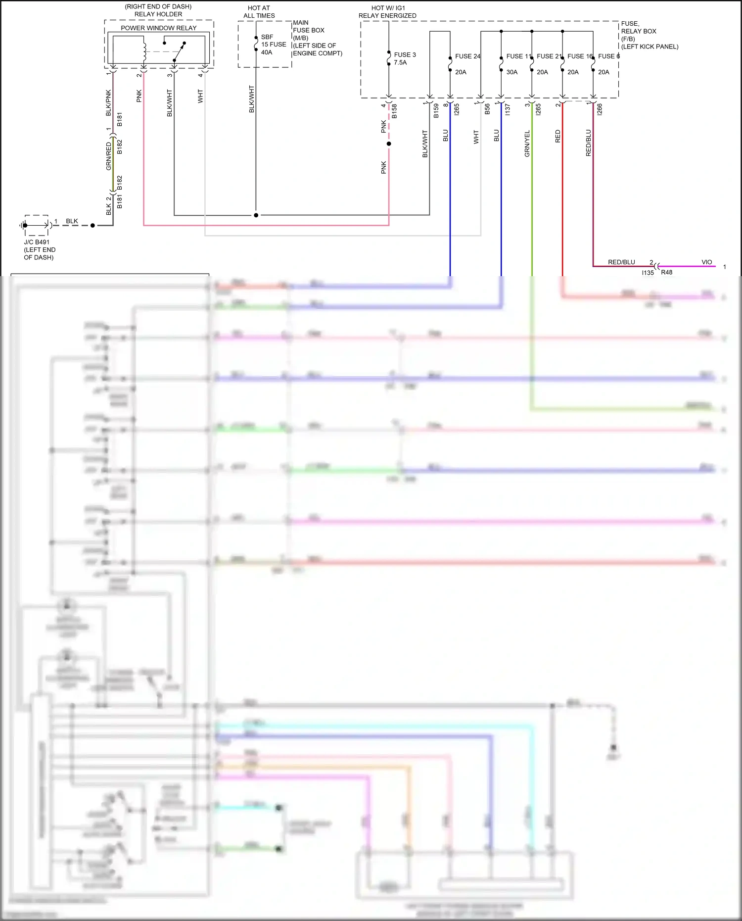 Subaru Outback BS (2014-2018) (left kick panel) wiring diagram  (60 of 97)