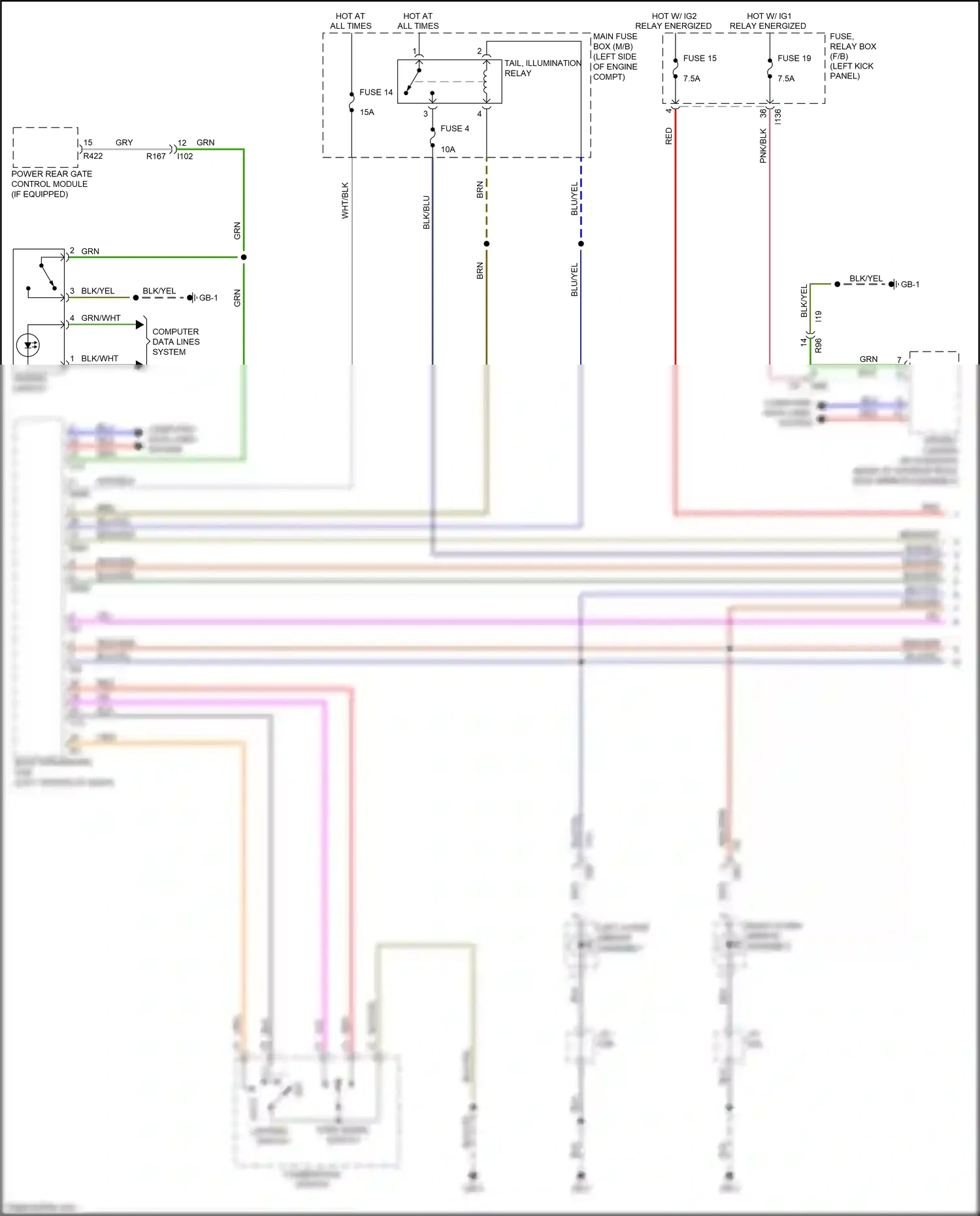 Subaru Outback BS (2014-2018) (left kick panel) wiring diagram  (75 of 97)