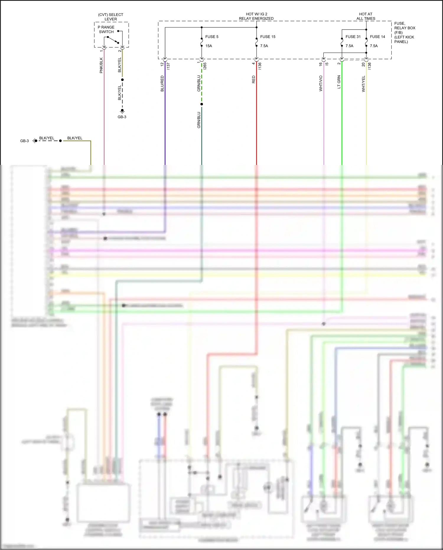 Subaru Outback BS (2014-2018) (left kick panel) wiring diagram  (2 of 97)