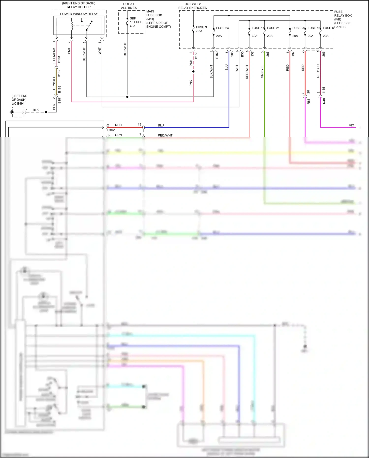 Subaru Outback BS (2014-2018) (left kick panel) wiring diagram  (68 of 97)