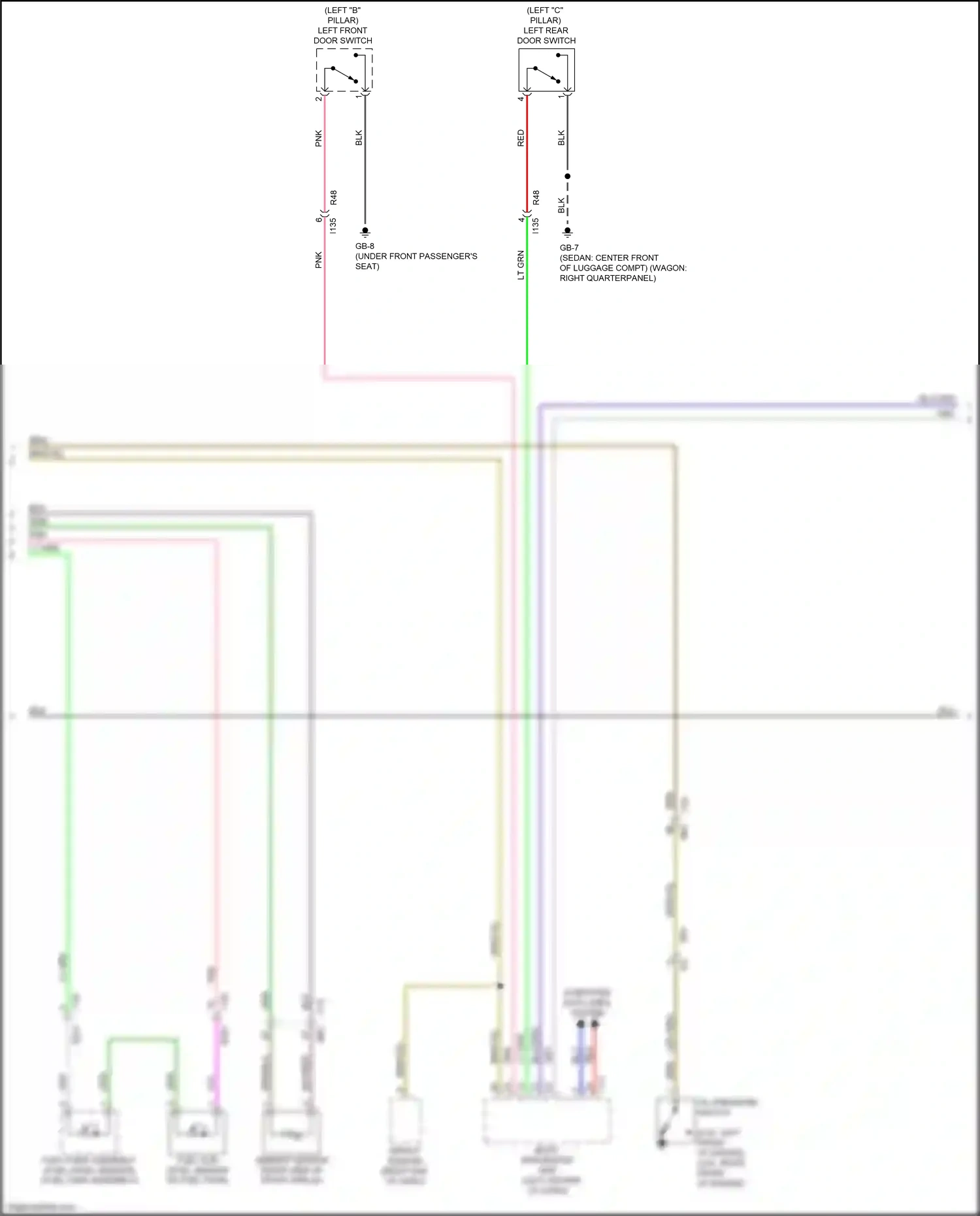 Wiring diagram left rear door switch for Subaru Outback BS (2014-2018) (5 of 8)