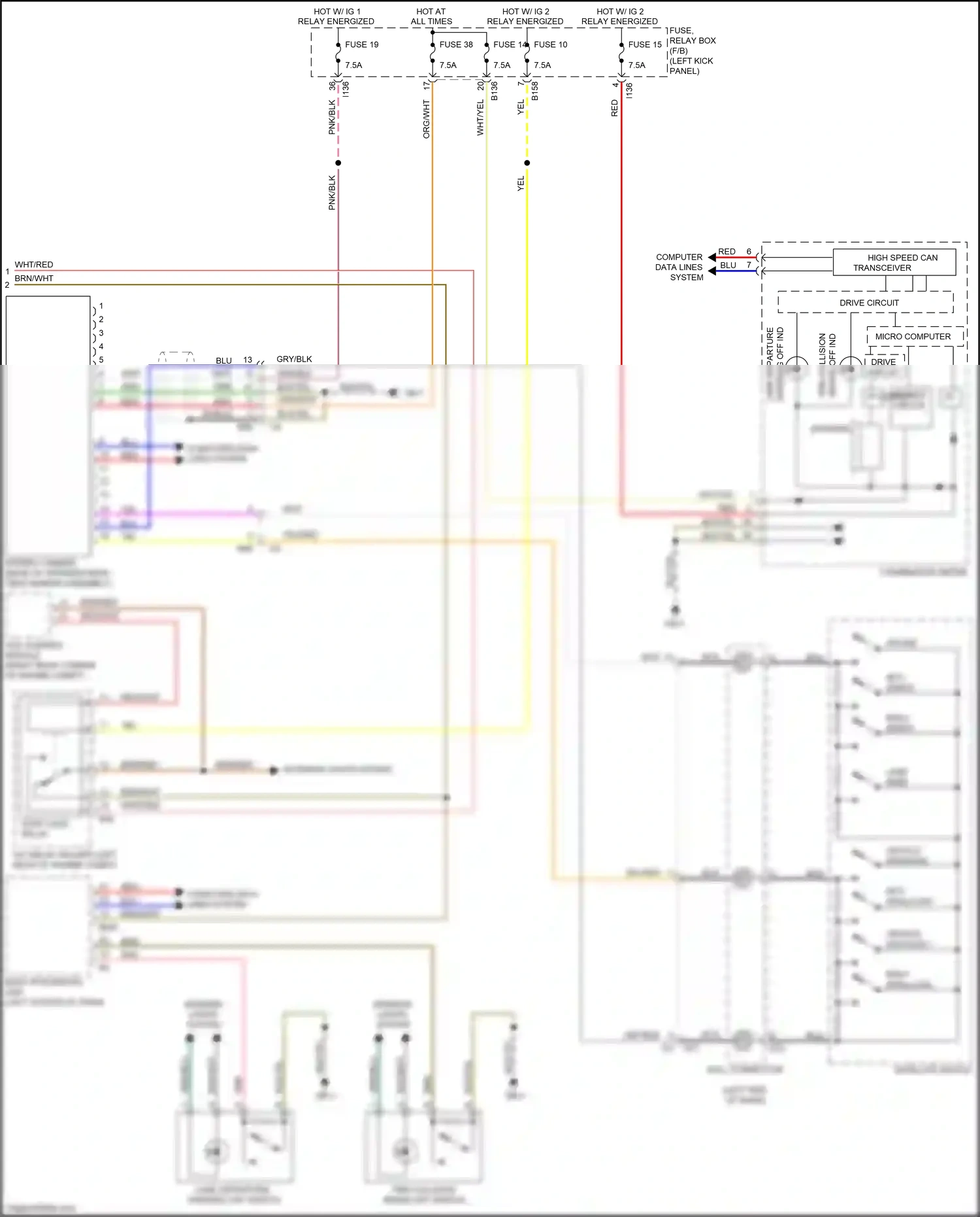 Wiring diagram pre-collision for Subaru Outback BS (2014-2018) (1 of 1)