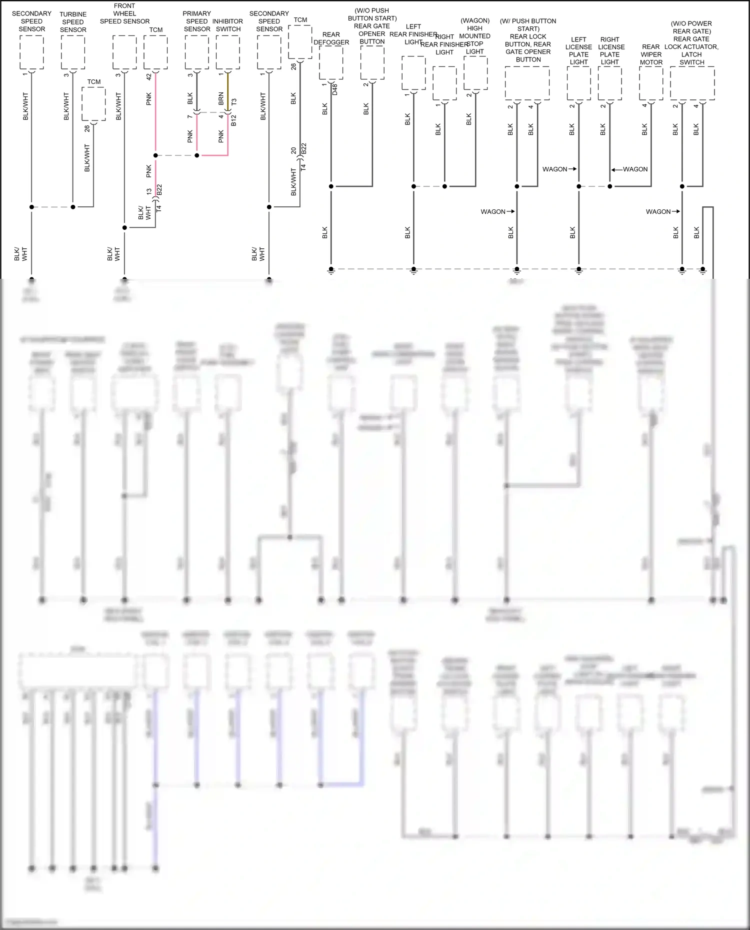 Wiring diagram rear gate lock actuator, latch switch for Subaru Outback BS (2014-2018) (3 of 6)