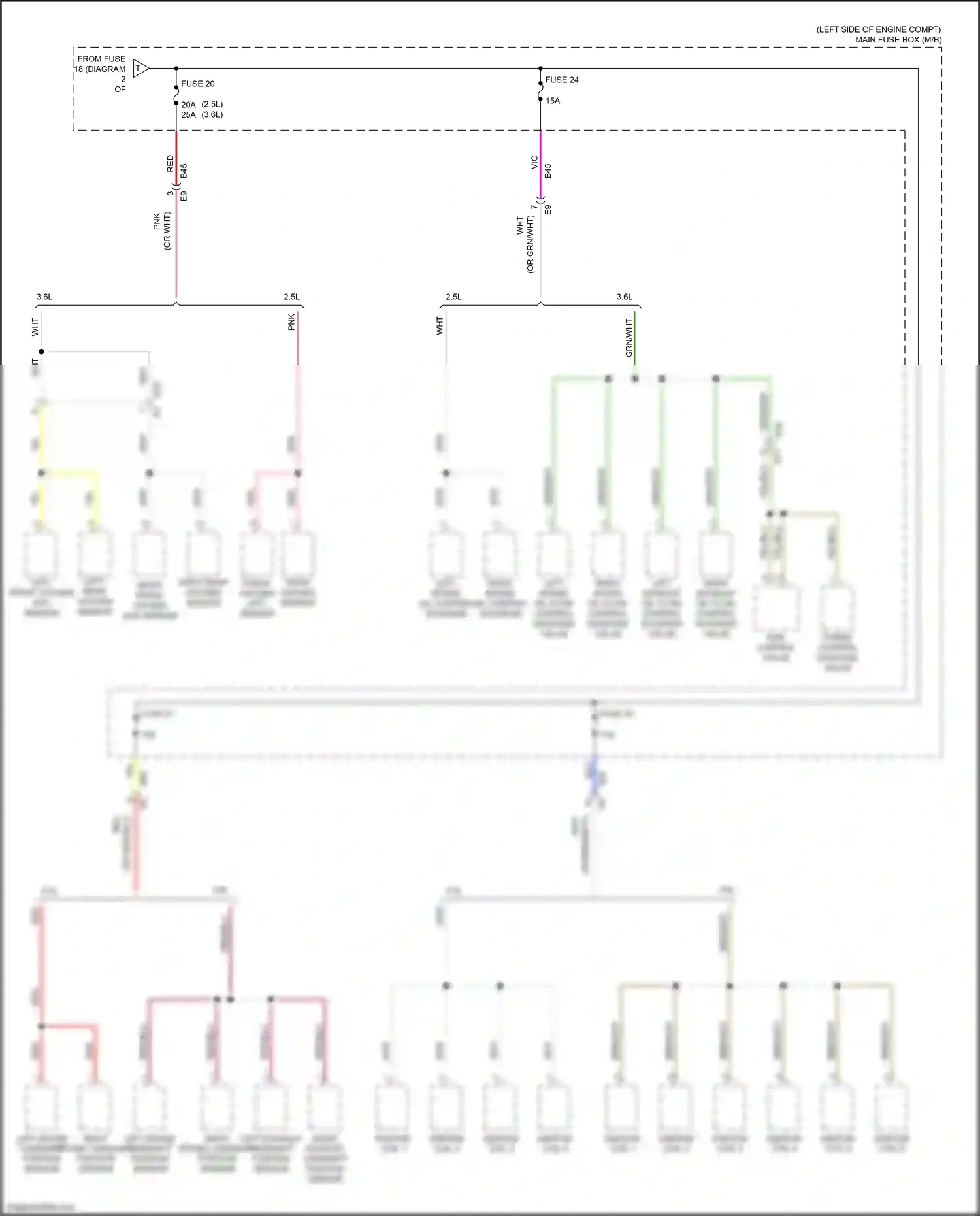 Wiring diagram right rear oxygen sensor for Subaru Outback BS (2014-2018) (1 of 2)