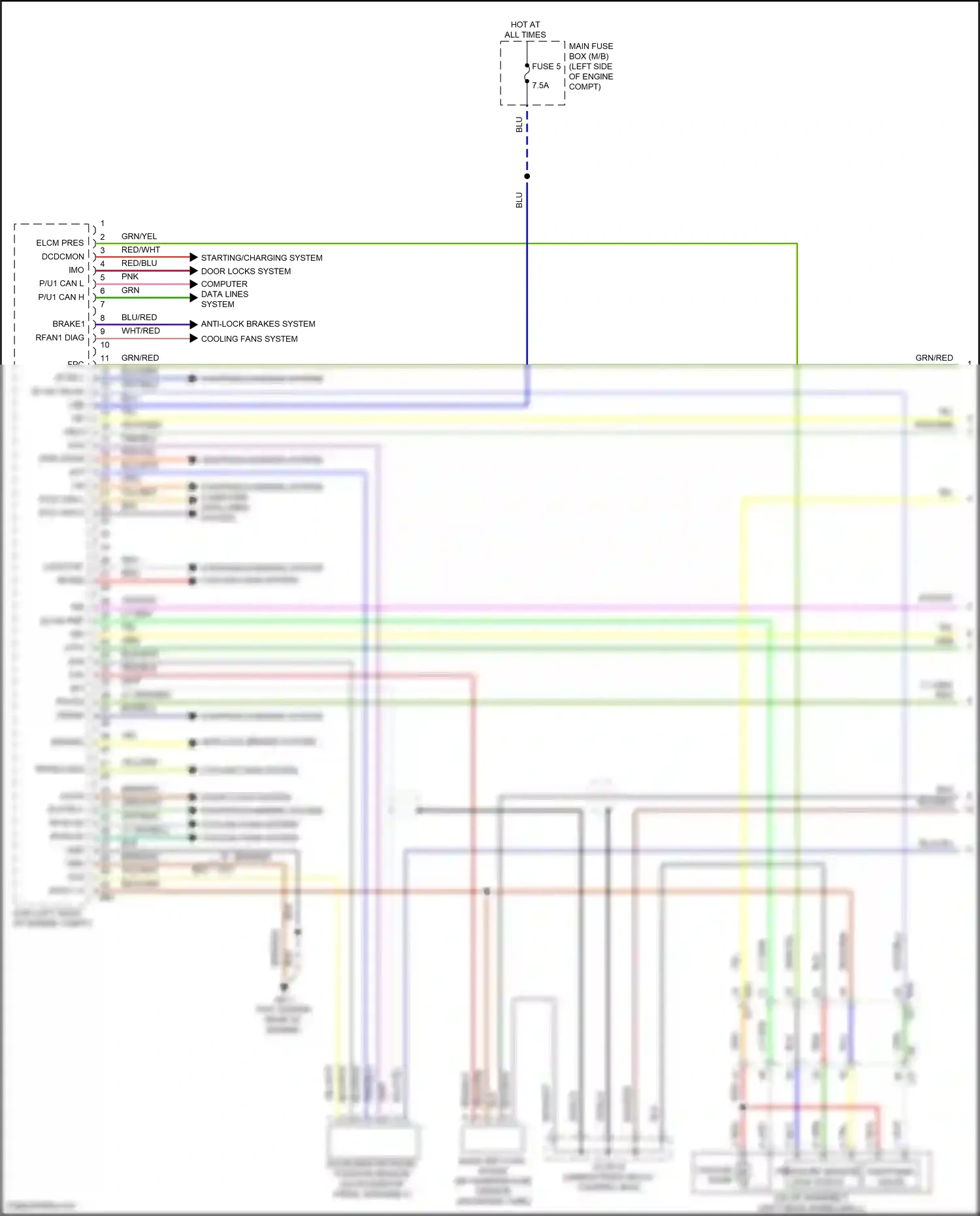 Wiring diagram accelerator pedal position sensor for Subaru Outback BT facelift (2022-2024) (2 of 3)