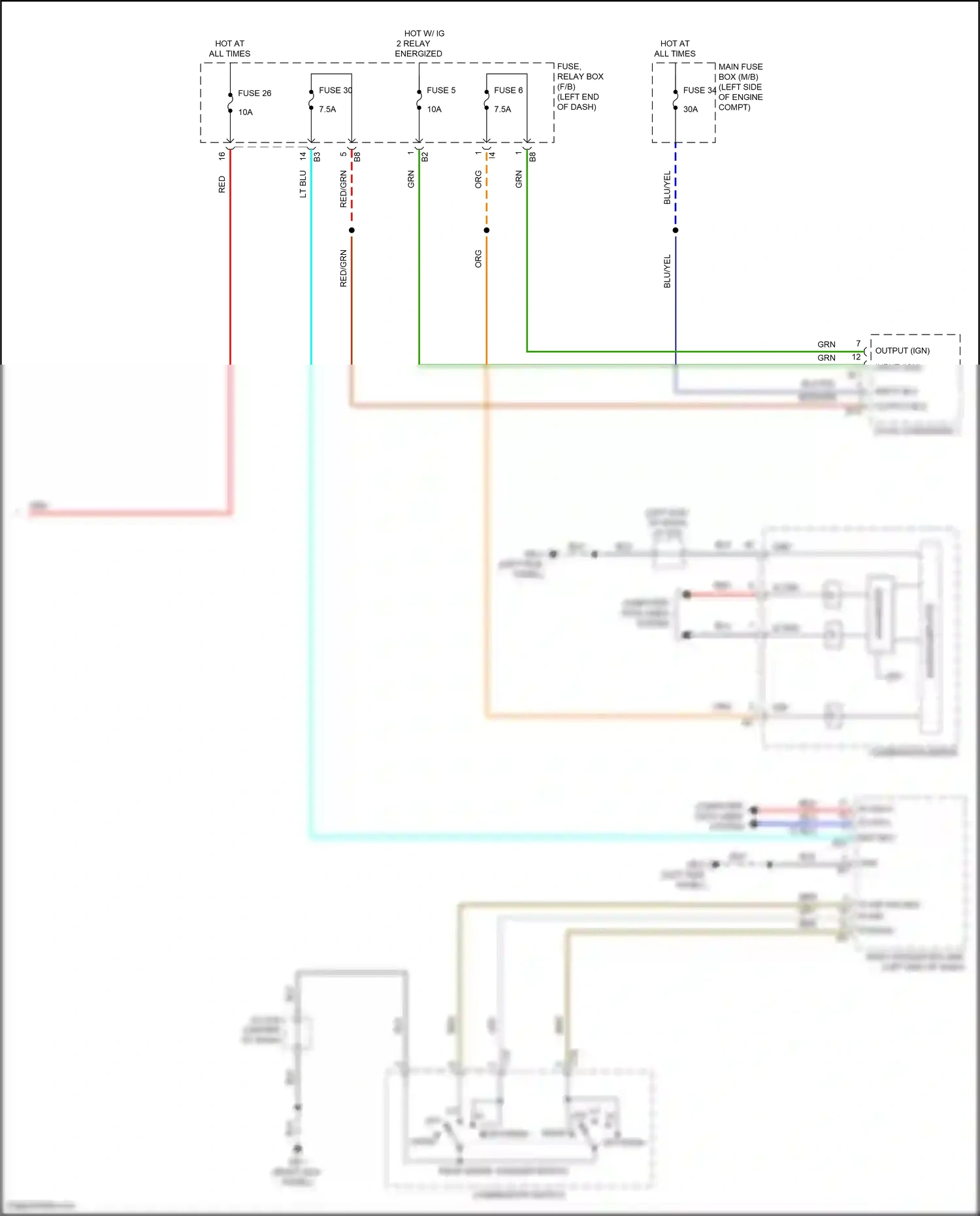 Wiring diagram combination switch for Subaru Outback BT facelift (2022-2024) (7 of 7)