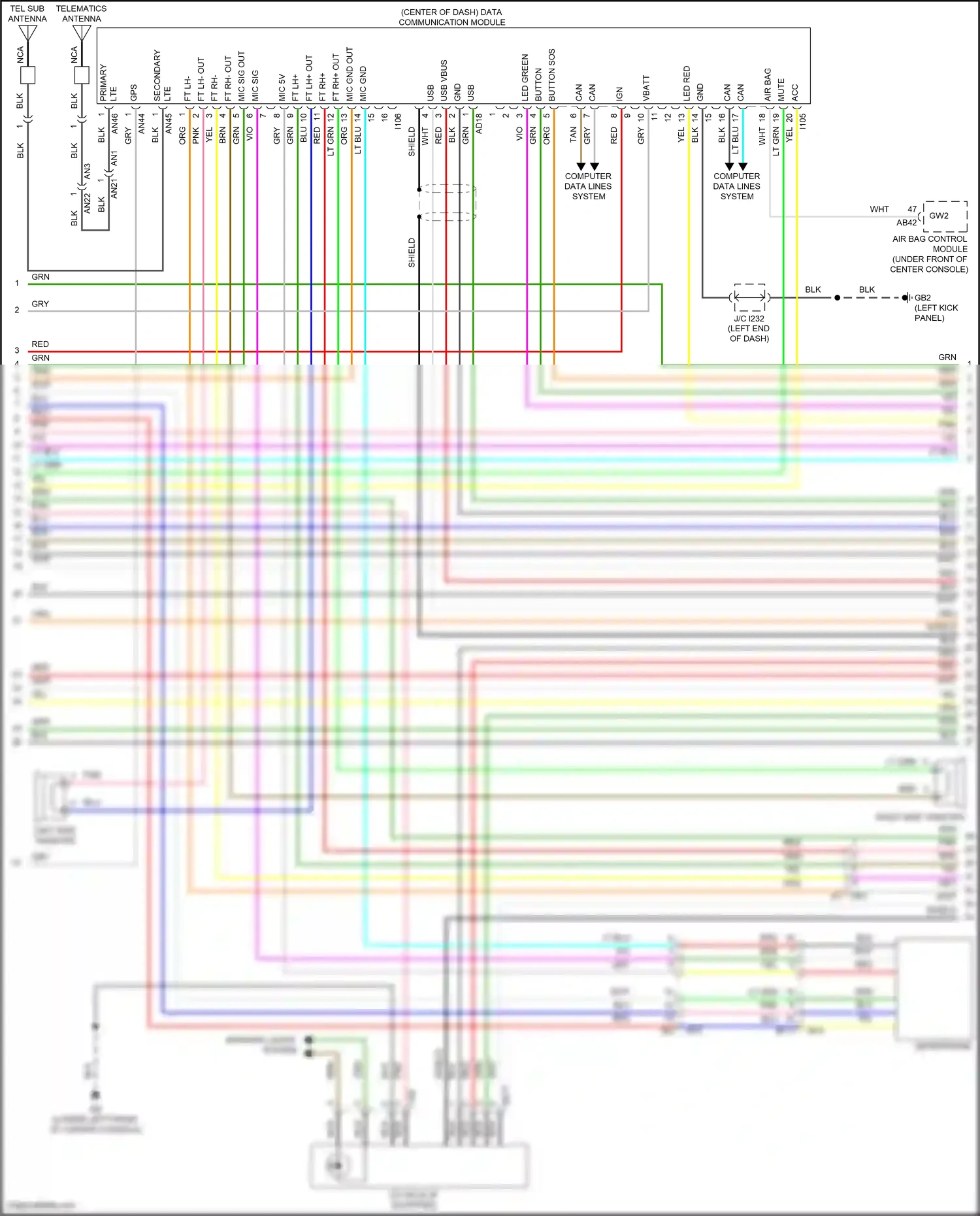 Wiring diagram computer data lines system for Subaru Outback BT facelift (2022-2024) (67 of 90)
