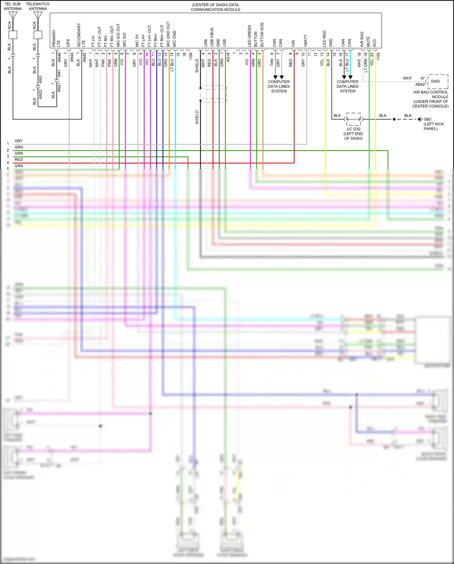 Wiring diagram computer data lines system for Subaru Outback BT facelift (2022-2024) (69 of 90)