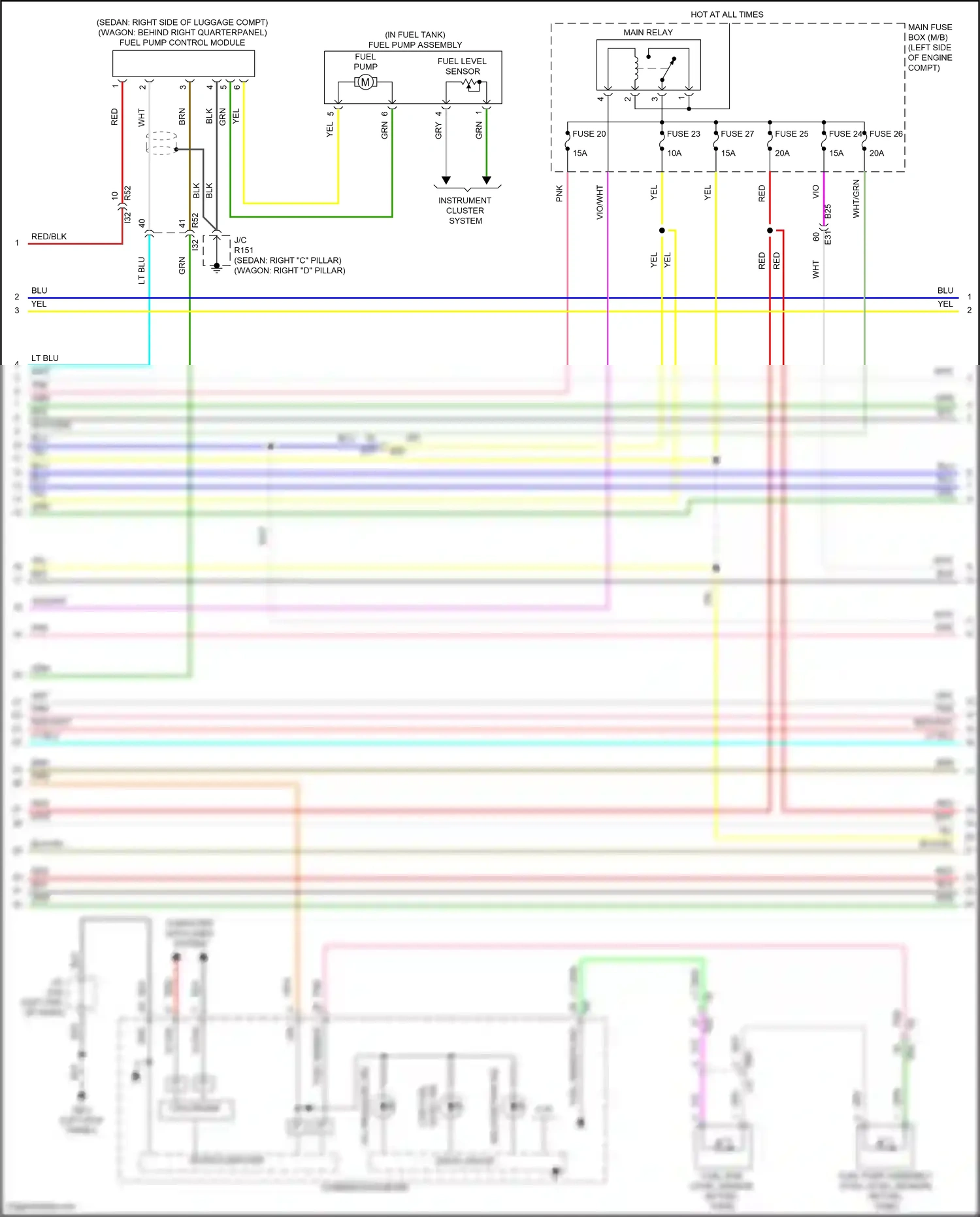 Wiring diagram fuel pump control module for Subaru Outback BT facelift (2022-2024) (2 of 2)