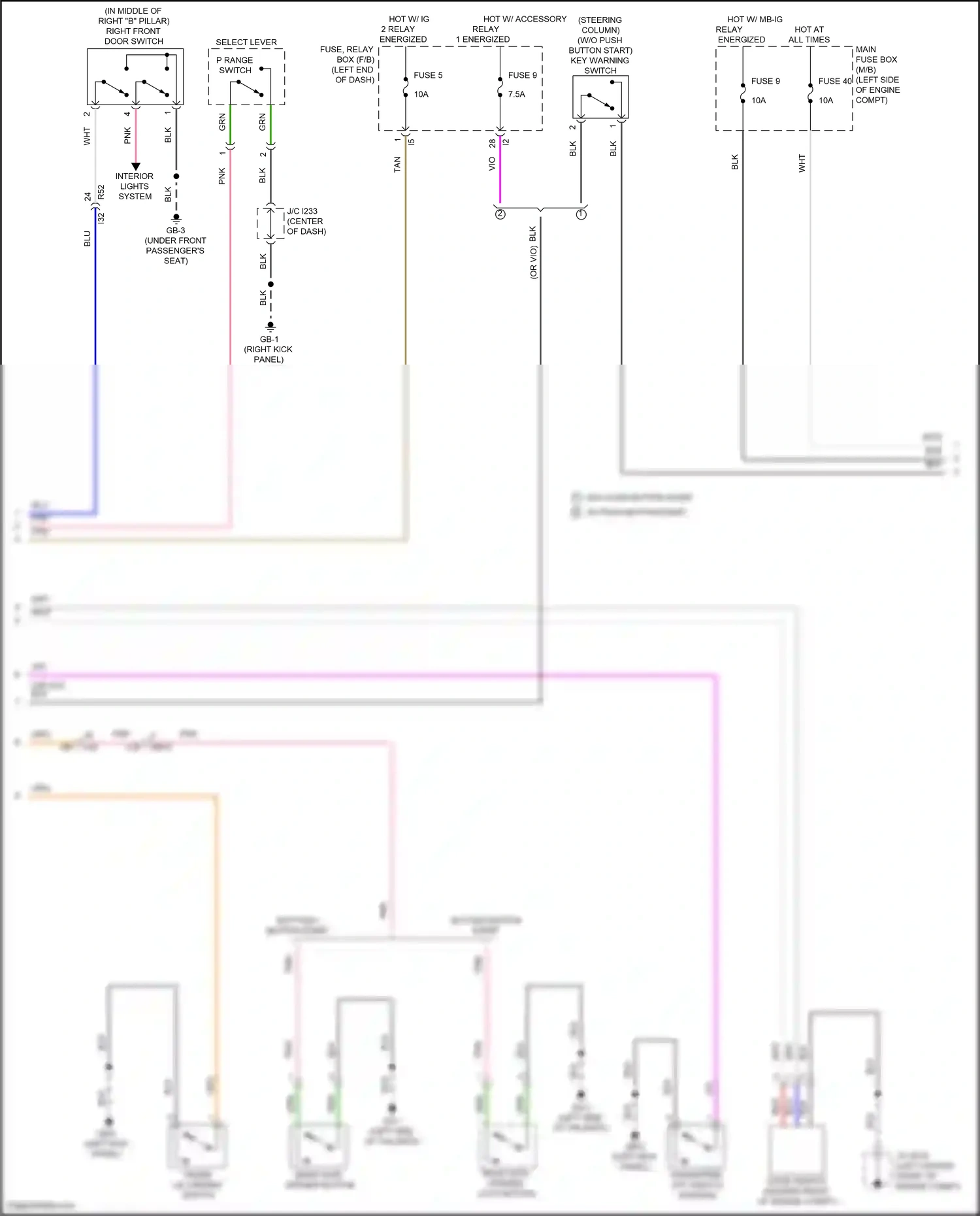 Wiring diagram key warning switch for Subaru Outback BT facelift (2022-2024) (1 of 7)