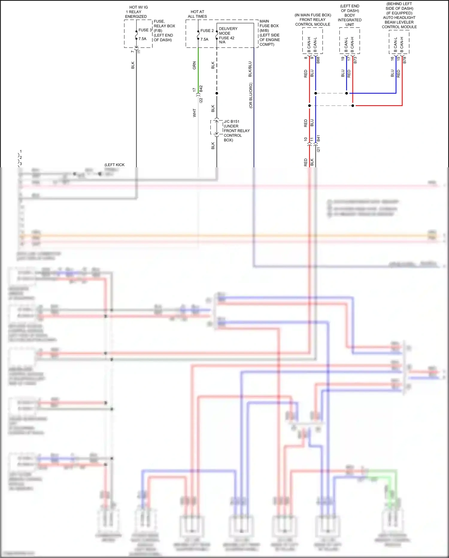 Wiring diagram left outer mirror control module for Subaru Outback BT facelift (2022-2024) (1 of 10)
