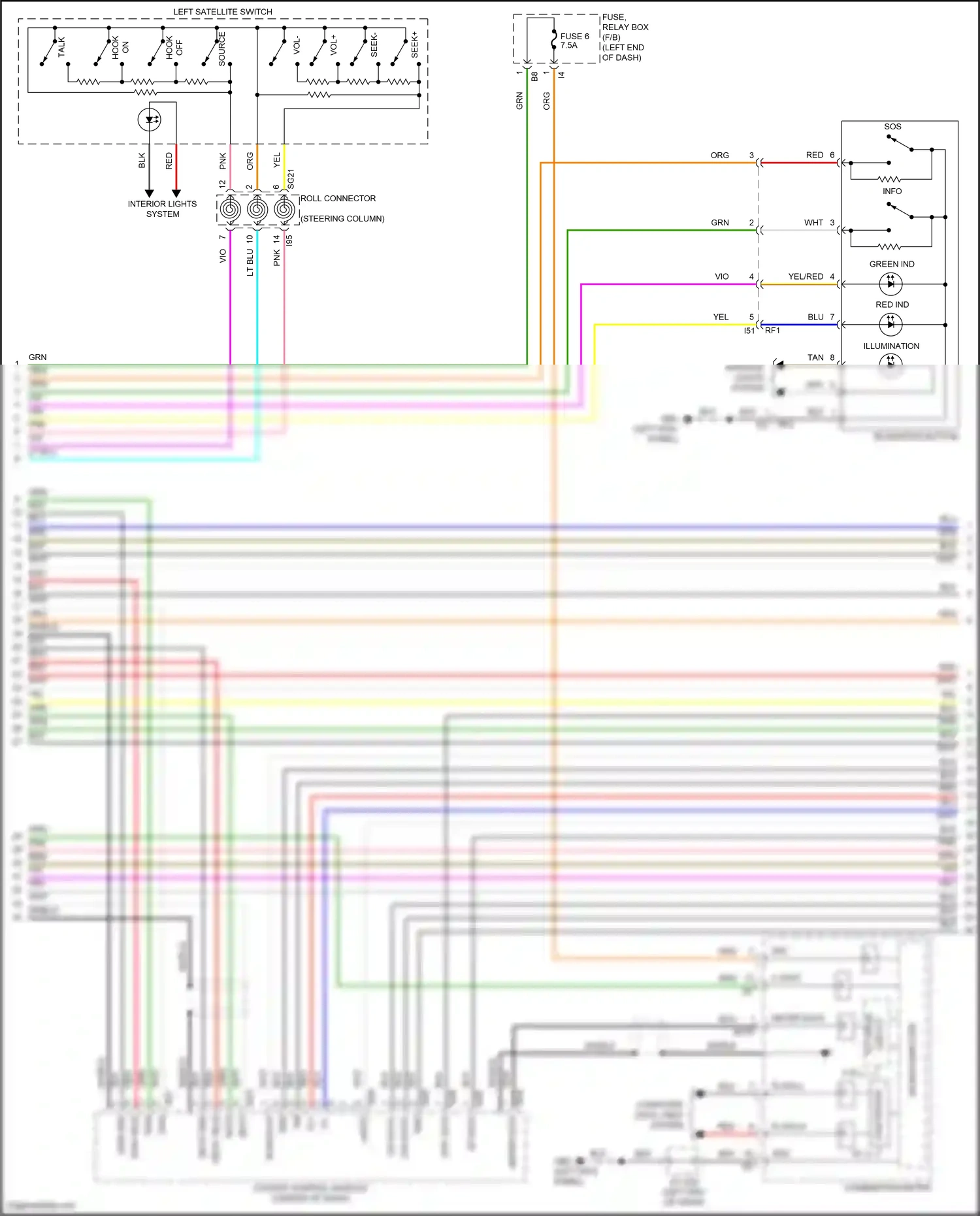 Wiring diagram left satellite switch for Subaru Outback BT facelift (2022-2024) (3 of 8)