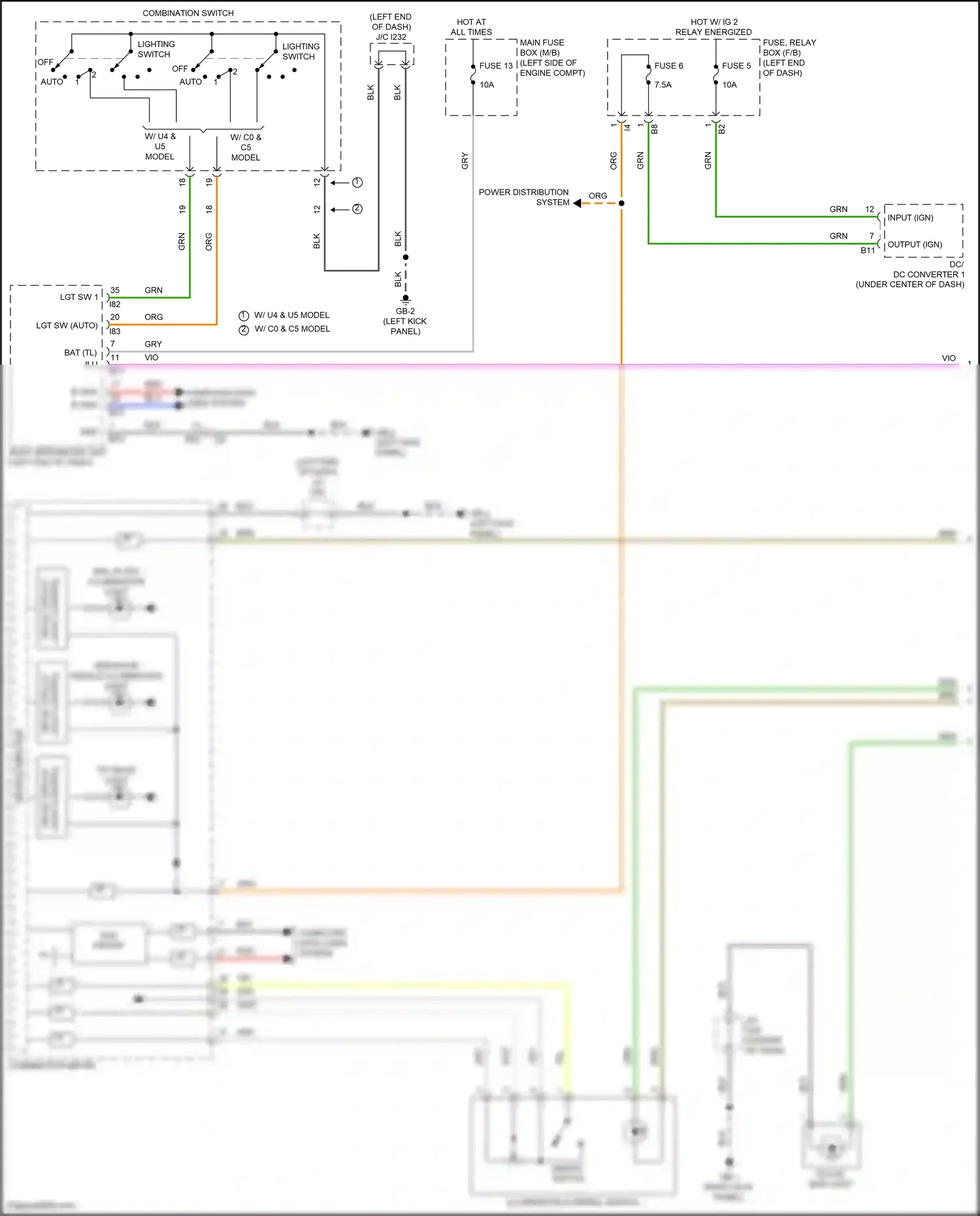 Wiring diagram light control for Subaru Outback BT facelift (2022-2024) (1 of 1)