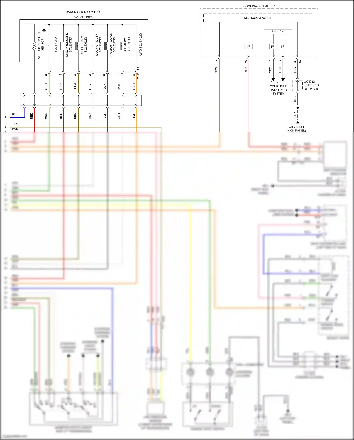 Wiring diagram p range switch for Subaru Outback BT facelift (2022-2024) (1 of 8)