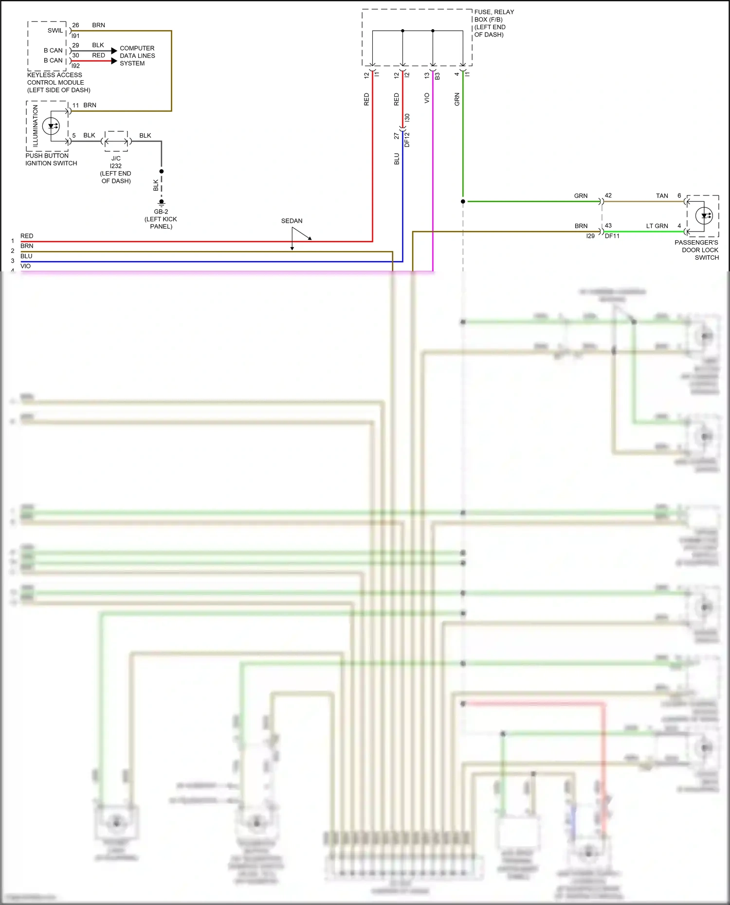 Wiring diagram push button ignition switch for Subaru Outback BT facelift (2022-2024) (3 of 5)
