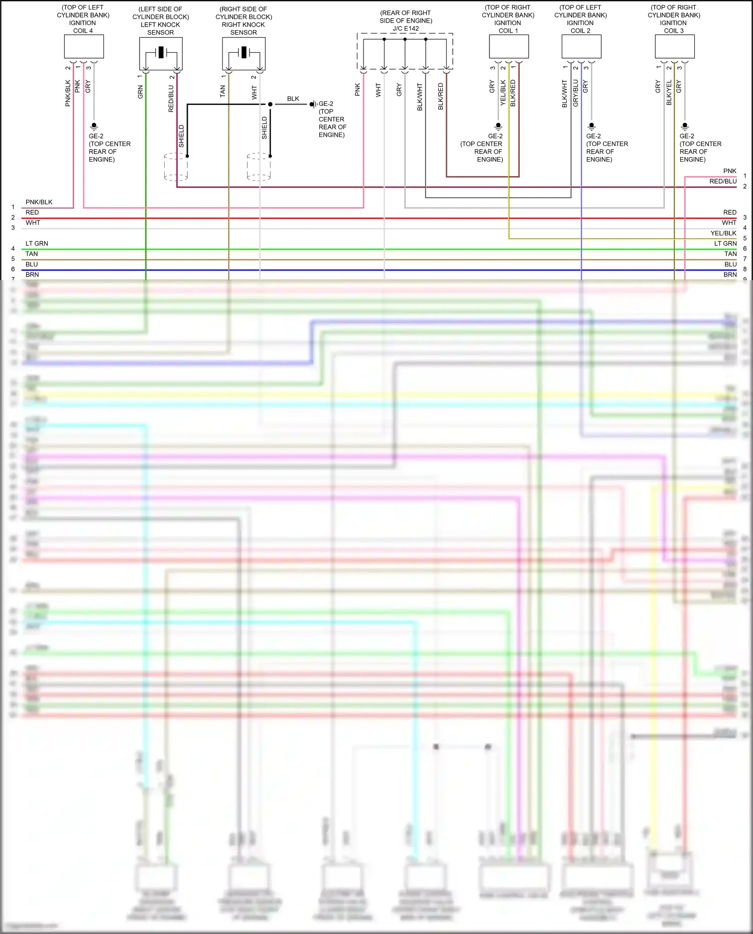 Wiring diagram right knock sensor for Subaru Outback BT facelift (2022-2024) (1 of 2)
