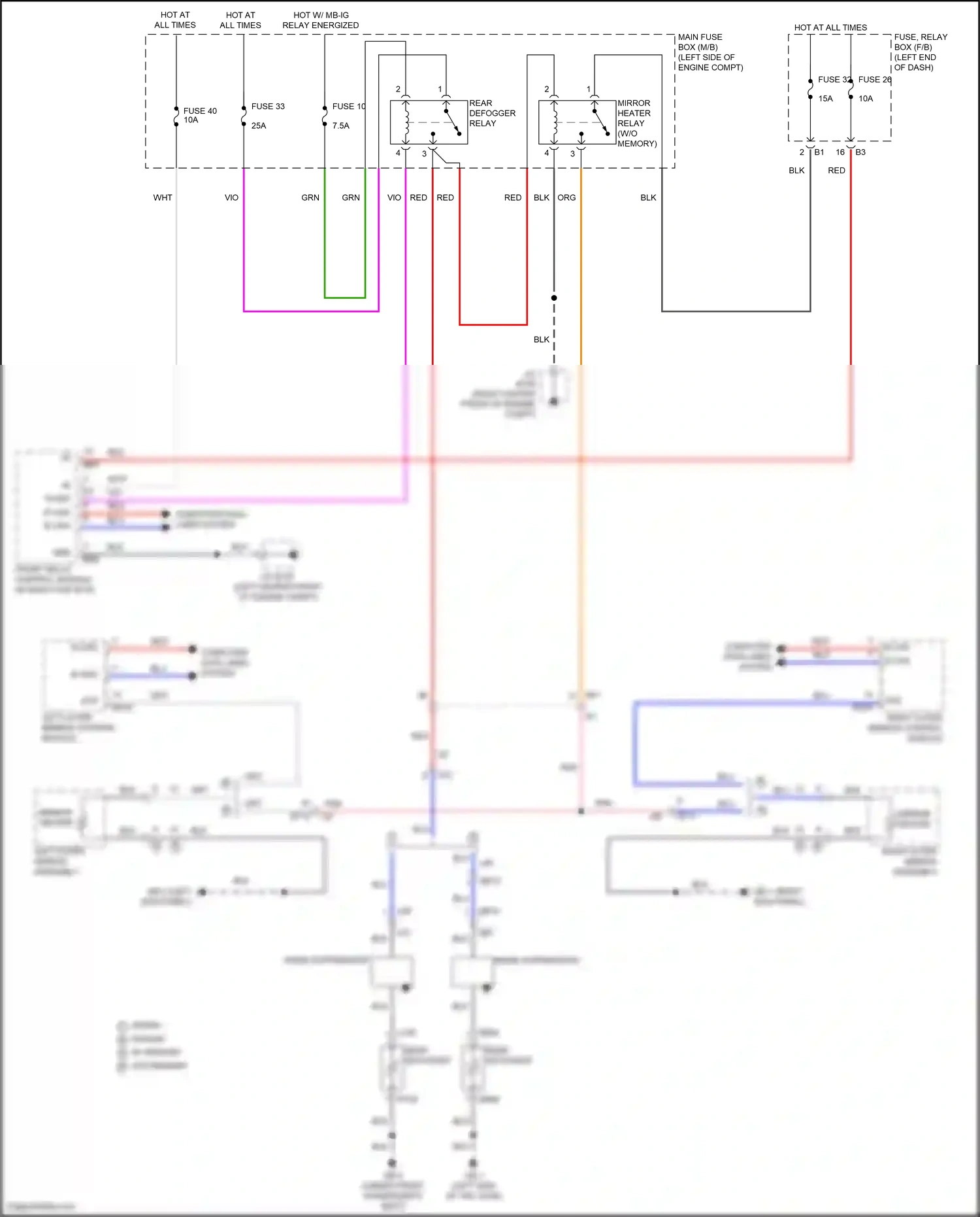 Wiring diagram right outer mirror assembly for Subaru Outback BT facelift (2022-2024) (4 of 6)