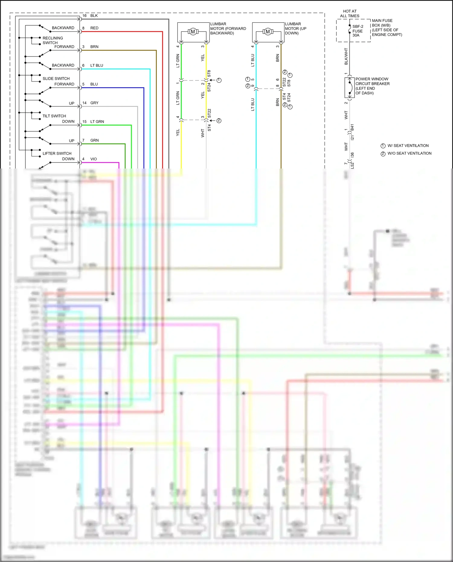 Wiring diagram slide switch for Subaru Outback BT facelift (2022-2024) (2 of 3)