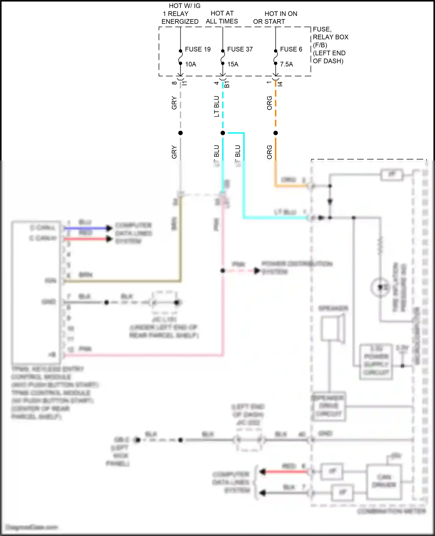 Wiring diagram tpms, keyless entry control module for Subaru Outback BT facelift (2022-2024) (7 of 7)