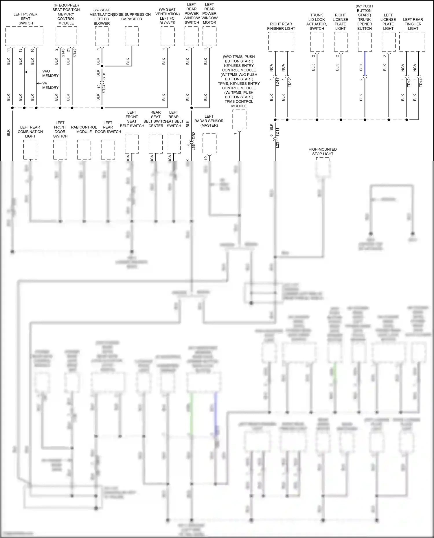Wiring diagram tpms, keyless entry control module for Subaru Outback BT facelift (2022-2024) (3 of 7)