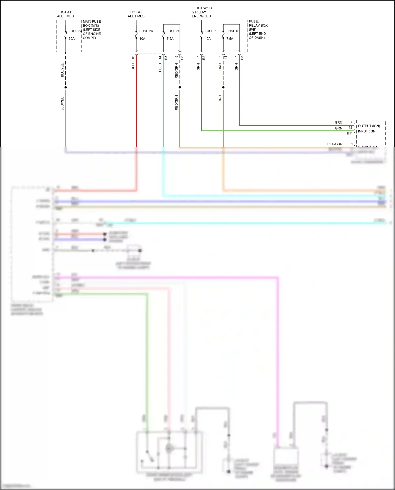 Wiring diagram washer fluid level sensor for Subaru Outback BT facelift (2022-2024) (1 of 3)