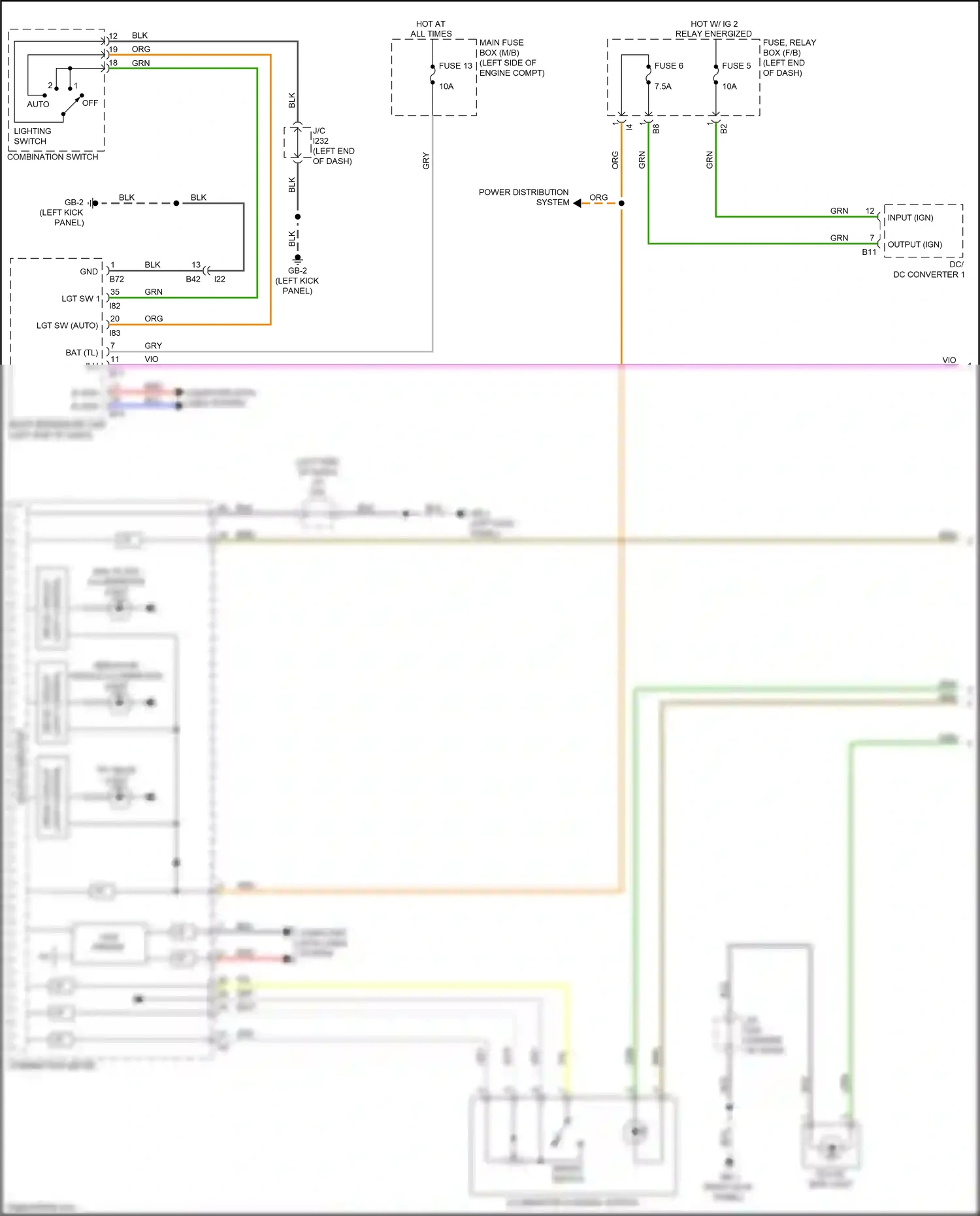 Wiring diagram bright switch for Subaru Outback BT (2019-2024) (1 of 1)