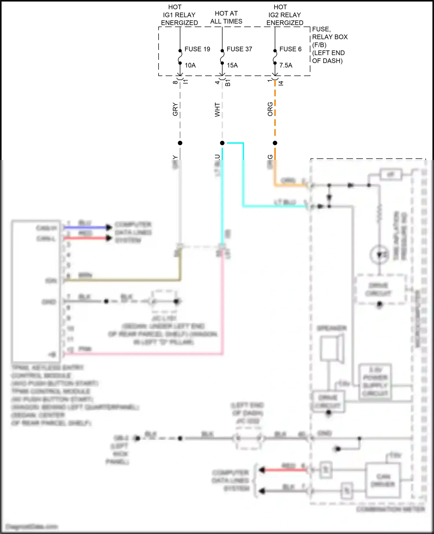 Wiring diagram combination meter for Subaru Outback BT (2019-2024) (10 of 39)