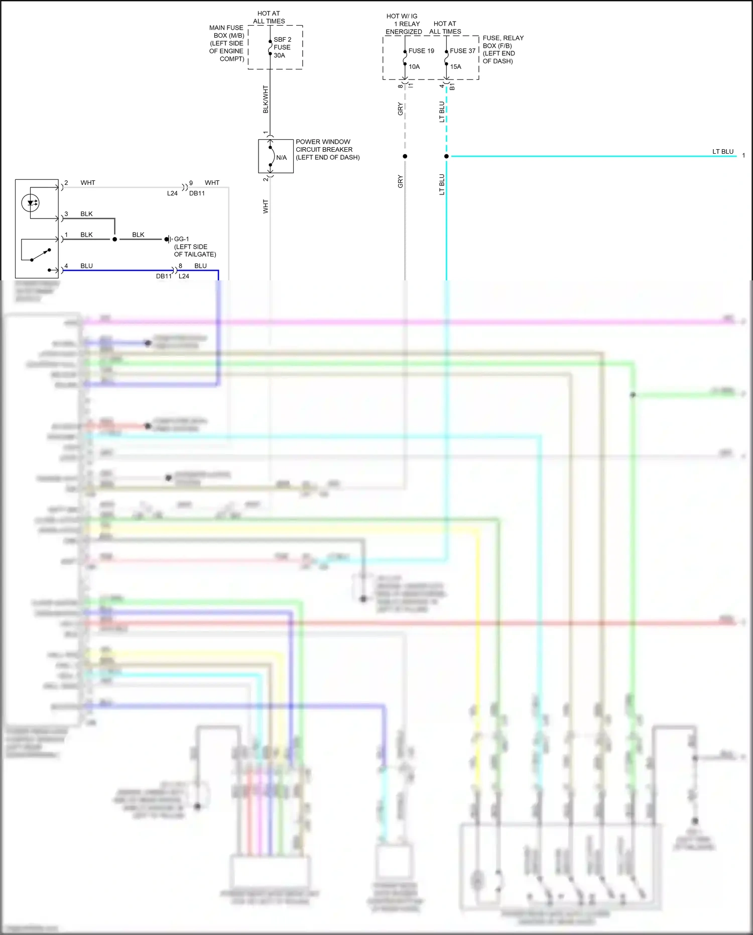 Wiring diagram half latch for Subaru Outback BT (2019-2024) (1 of 1)