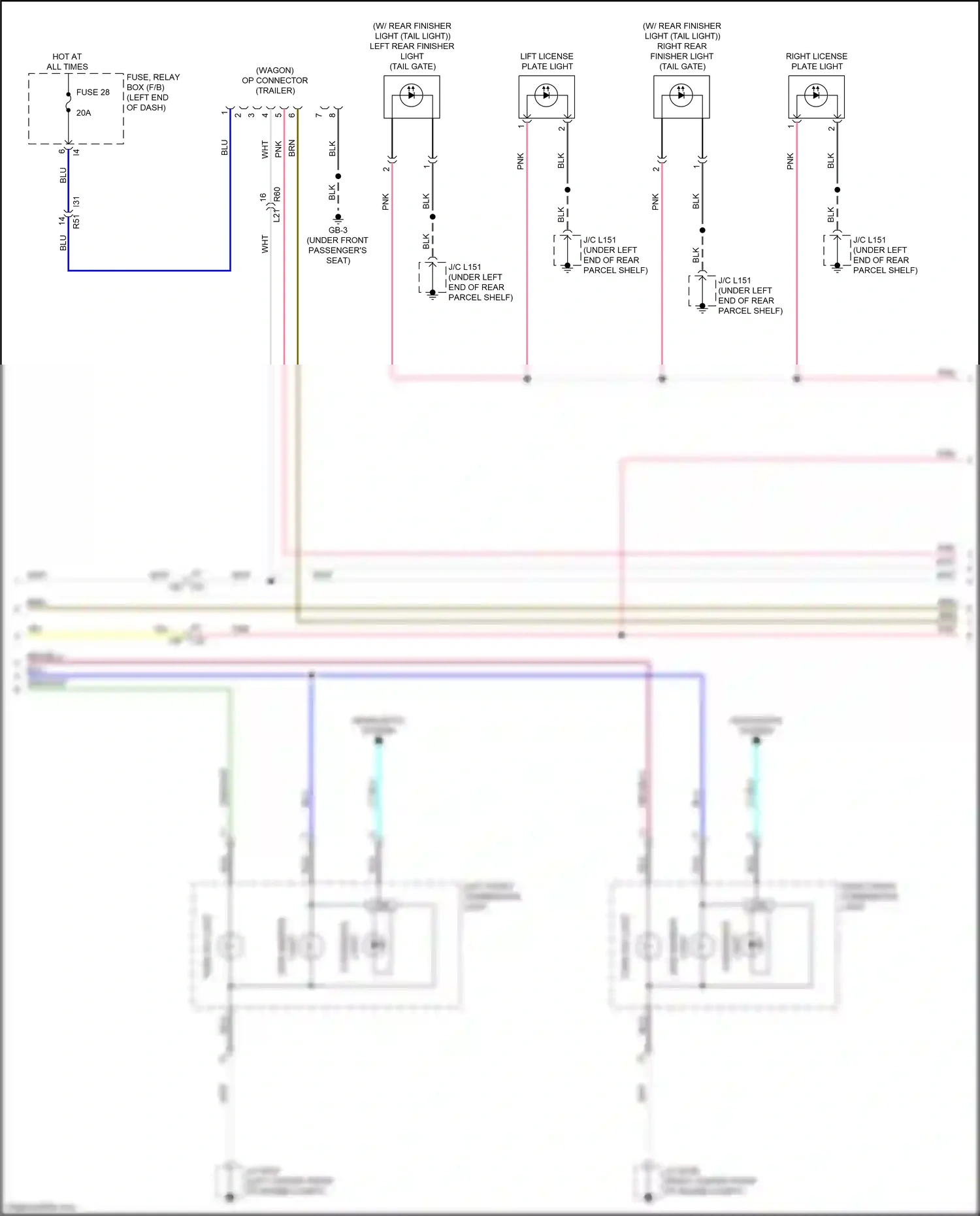 Wiring diagram headlights system for Subaru Outback BT (2019-2024) (2 of 2)