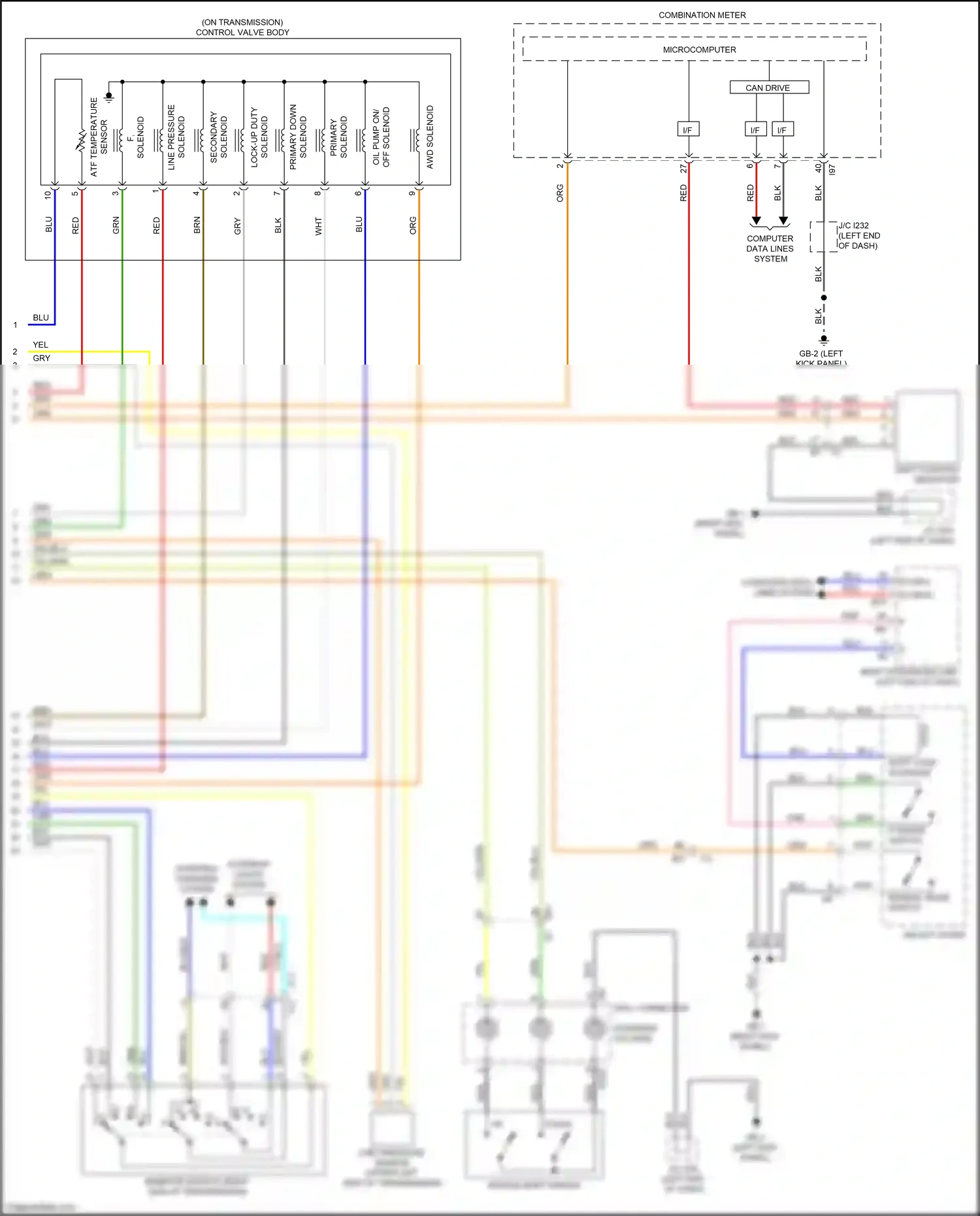 Wiring diagram line pressure sensor for Subaru Outback BT (2019-2024) (2 of 2)