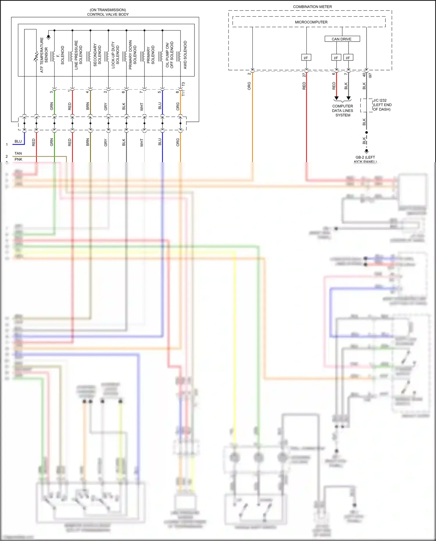 Wiring diagram line pressure sensor for Subaru Outback BT (2019-2024) (1 of 2)