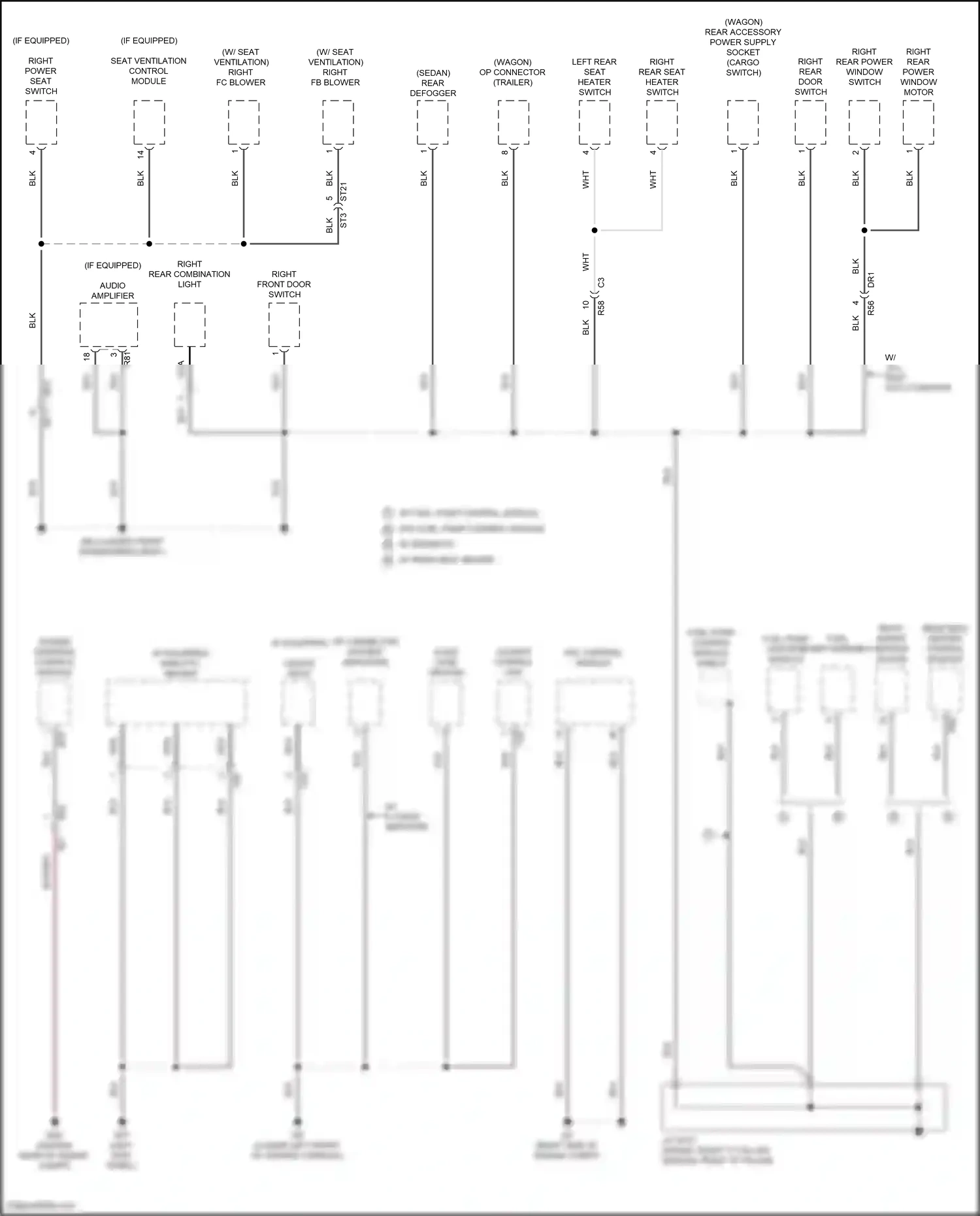 Wiring diagram right front door switch for Subaru Outback BT (2019-2024) (5 of 8)
