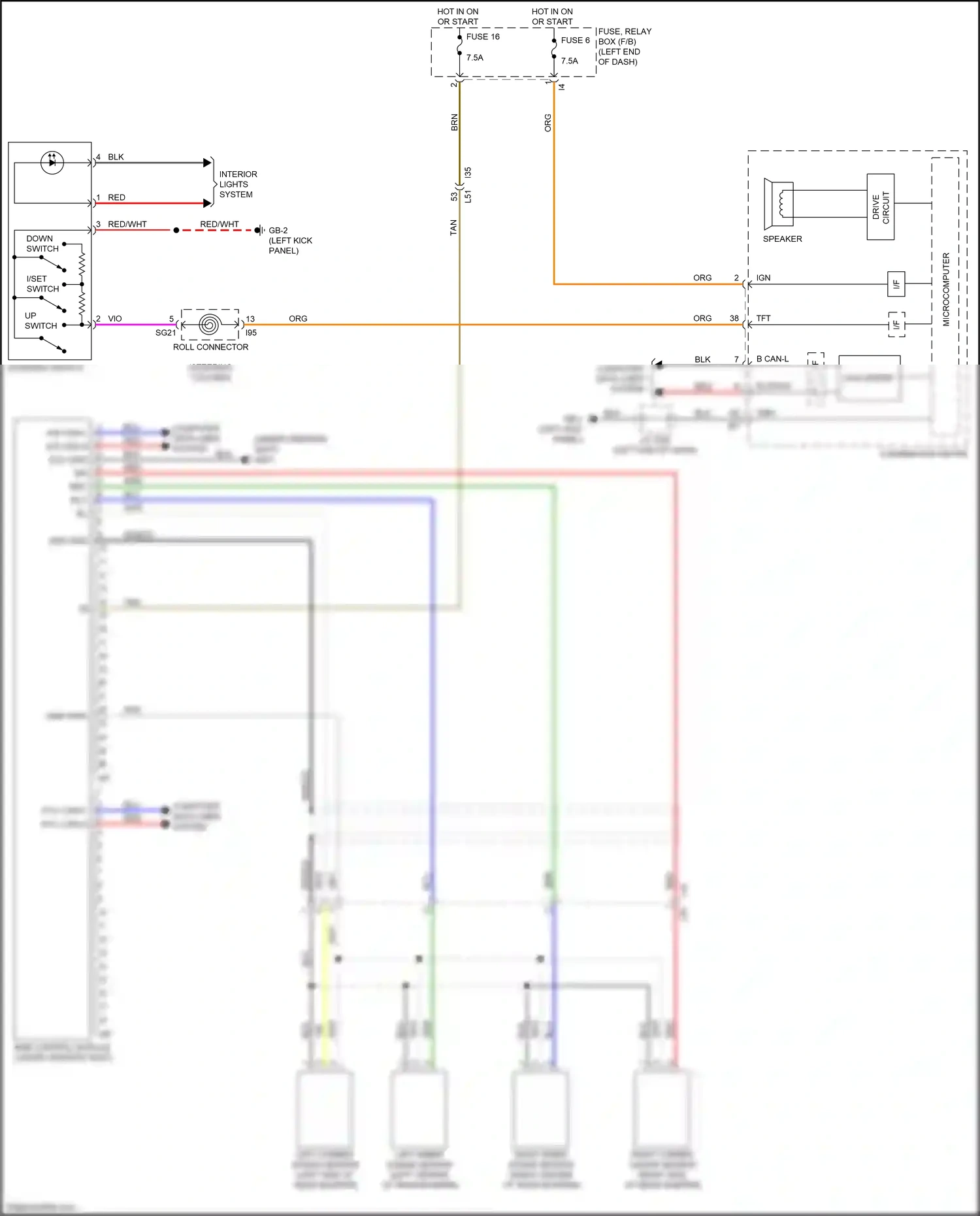 Wiring diagram right inner sonar sensor for Subaru Outback BT (2019-2024) (1 of 1)