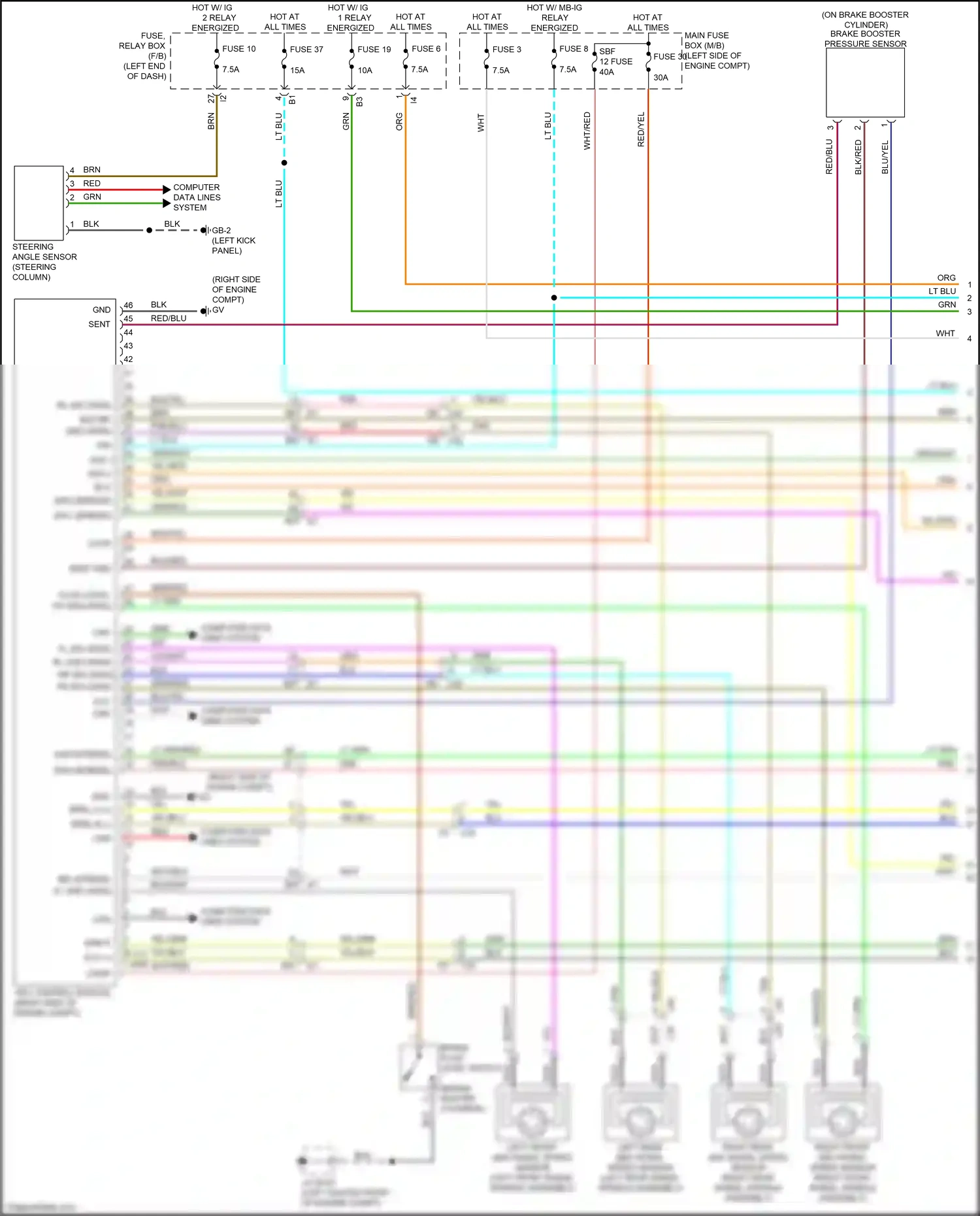 Wiring diagram steering angle sensor for Subaru Outback BT (2019-2024) (1 of 5)